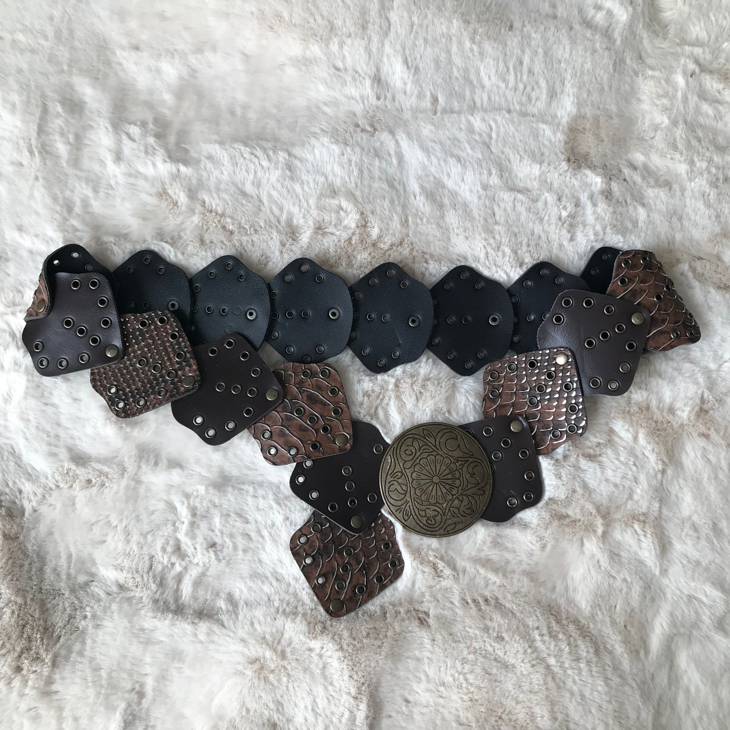 Brown Snake Pattern Disc Belt
