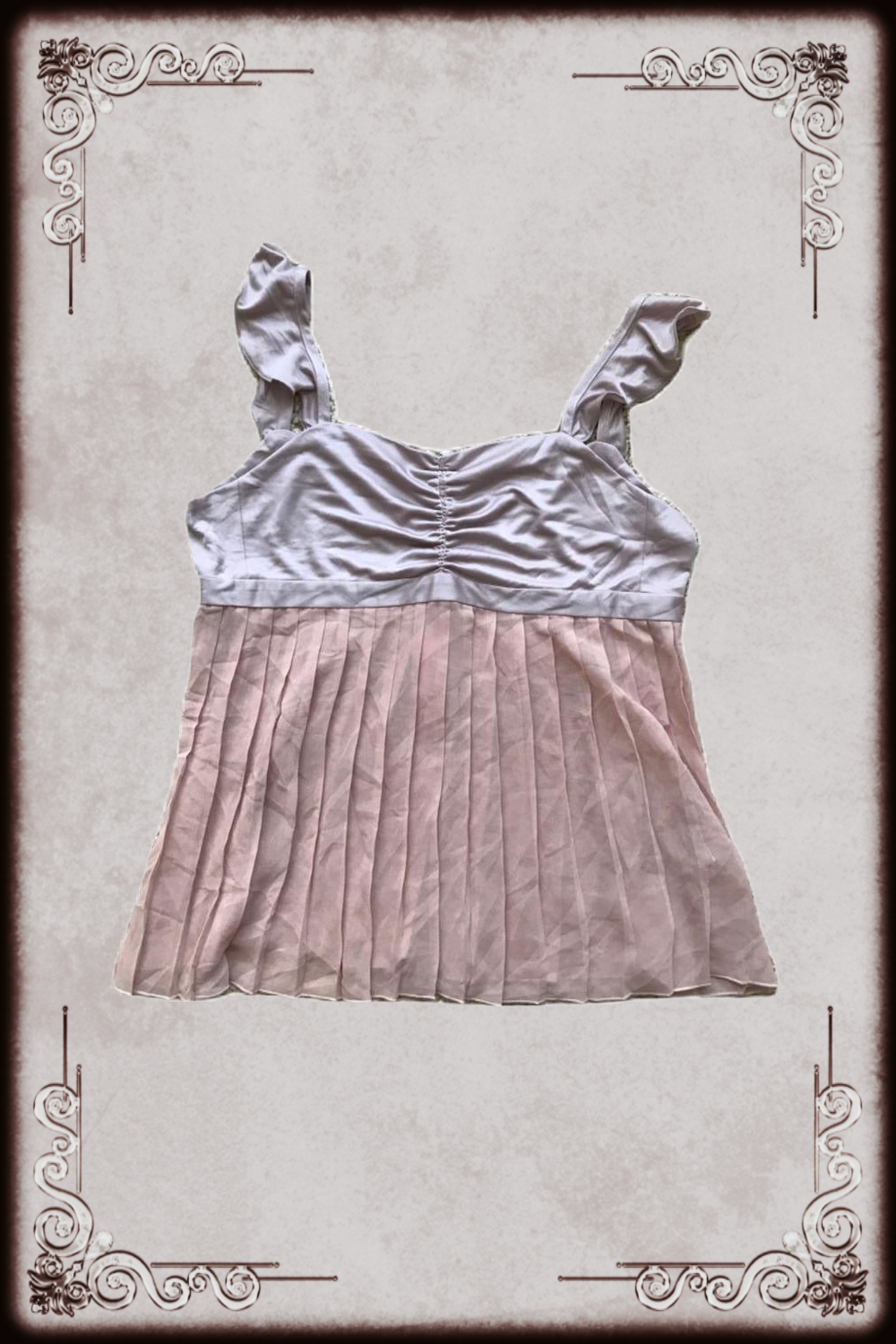Sleeveless Satin Pleat Top
