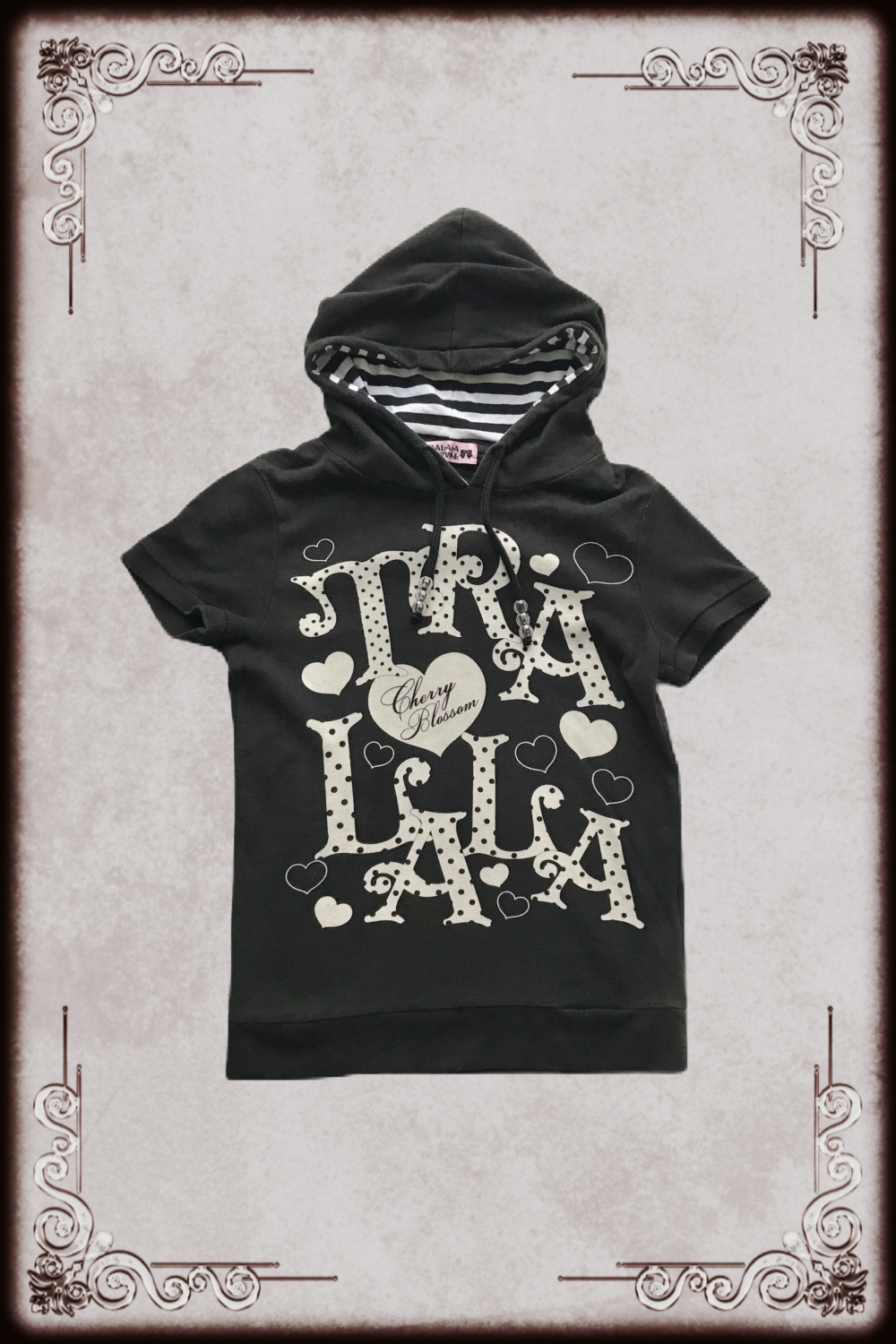 Tralala Black & Off White Lettering Hoodie