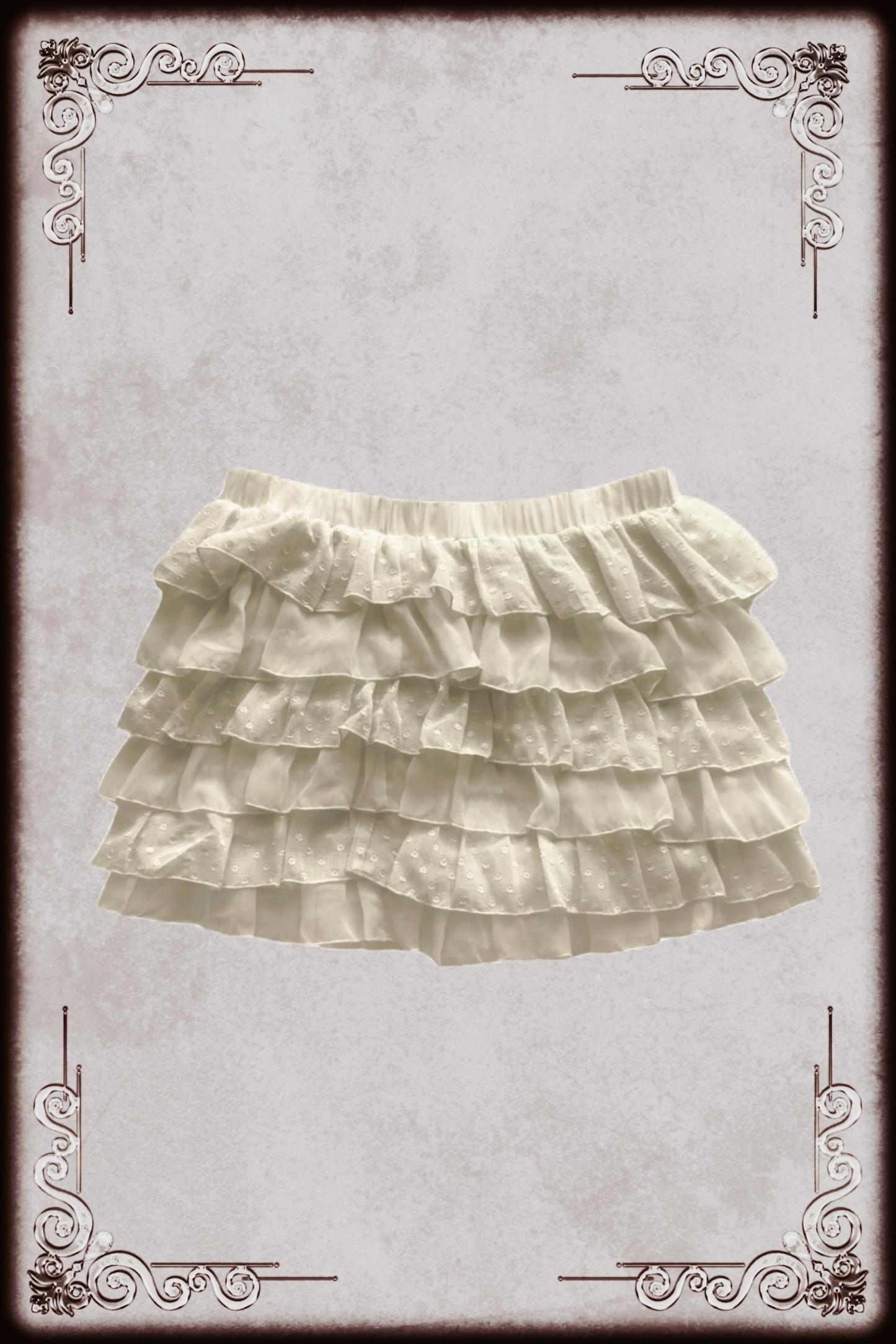 Ingni Cream Ruffle Mini Skirt
