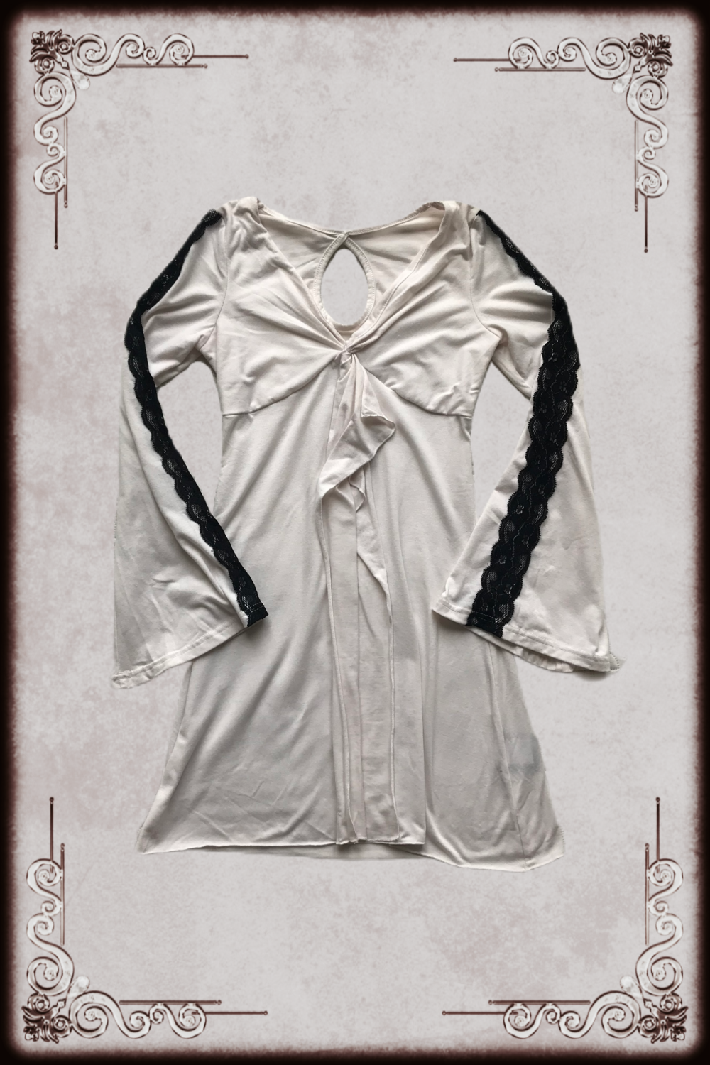 Bravery Roses White & Black Lace Dress
