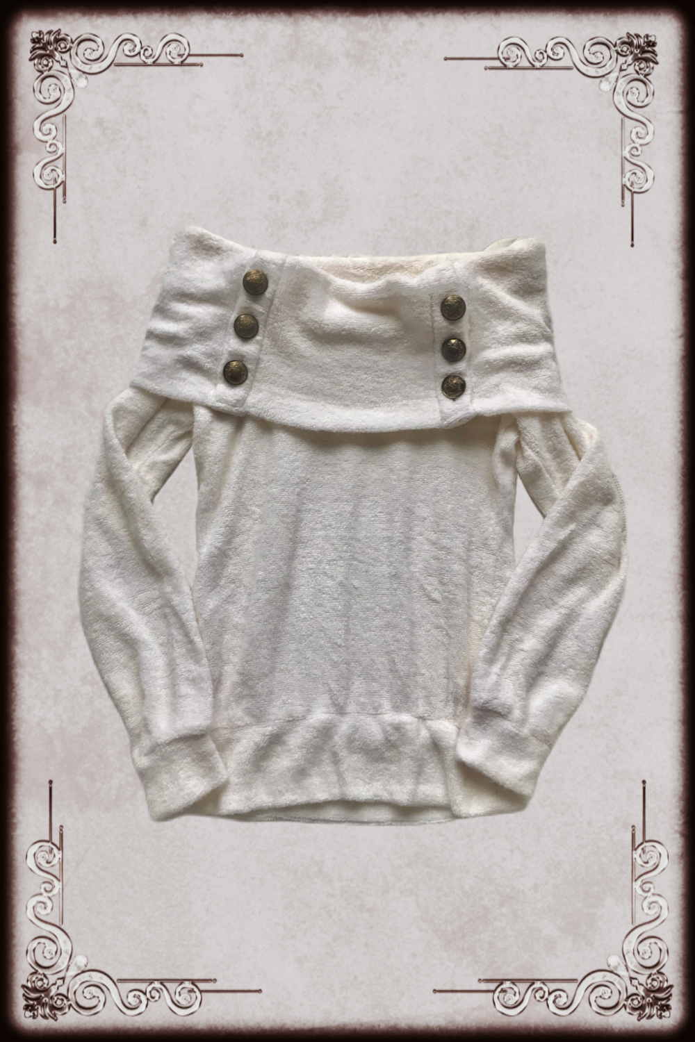 Cecil McBee Off Shoulder Fuzzy Sweater