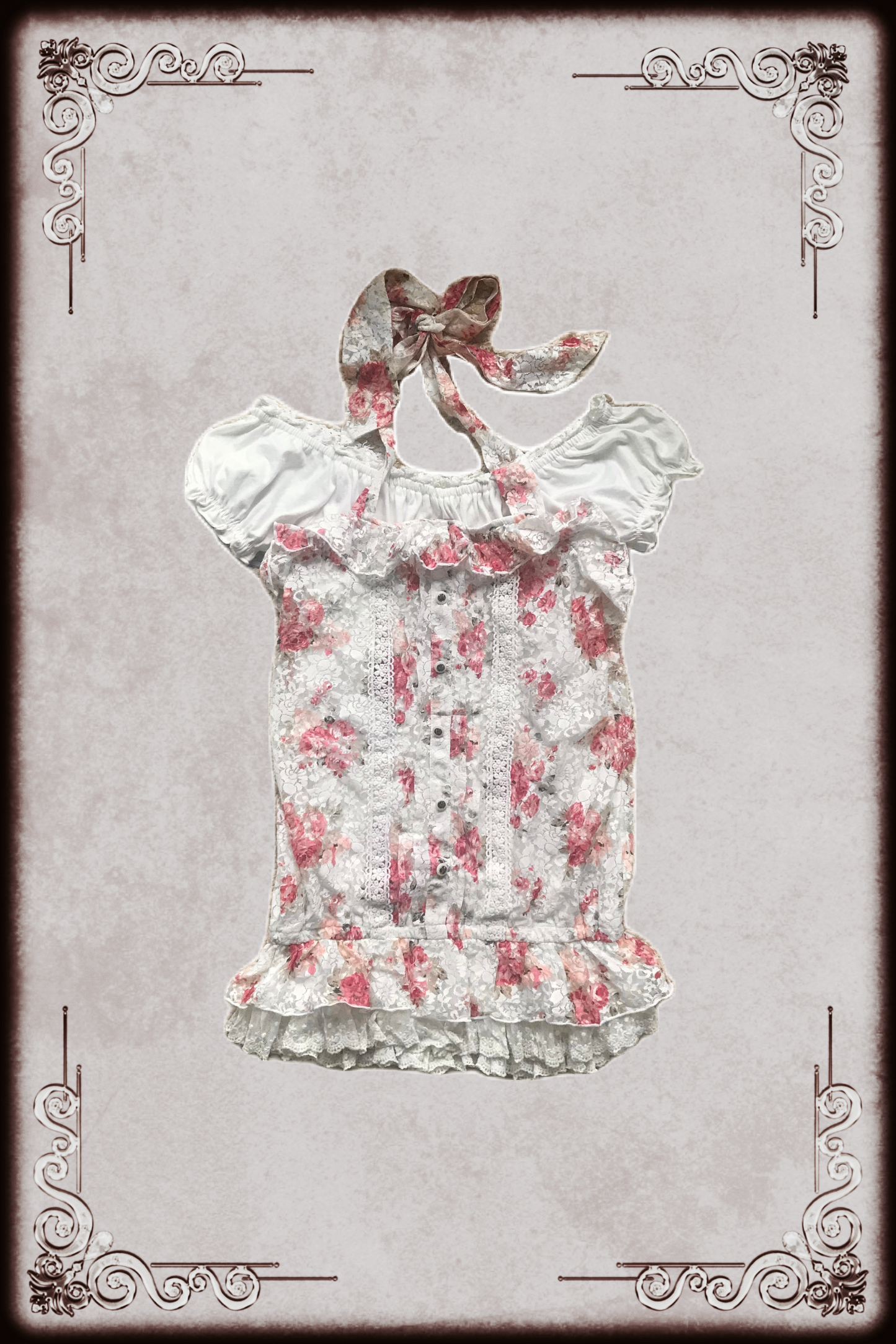Liz Lisa Halter Neck Floral Lace Top