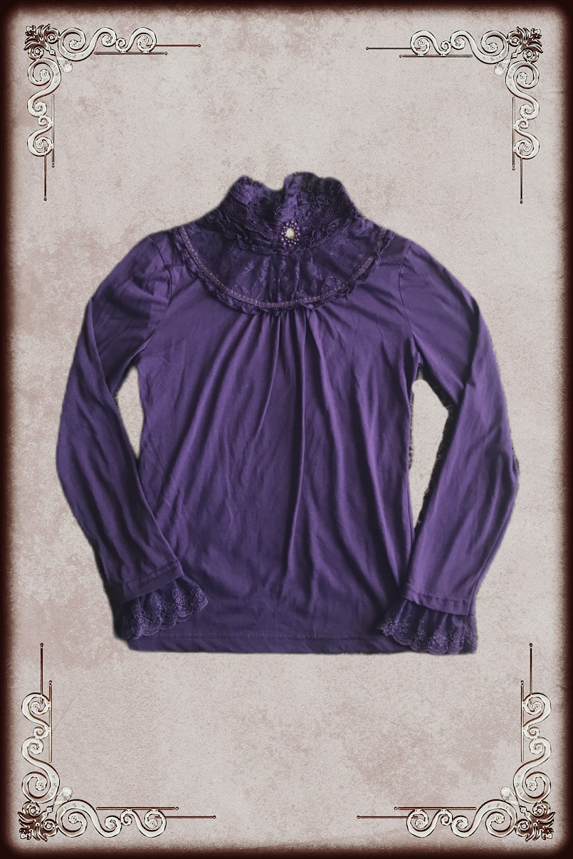 Axes Femme Purple Lace High Neck Top