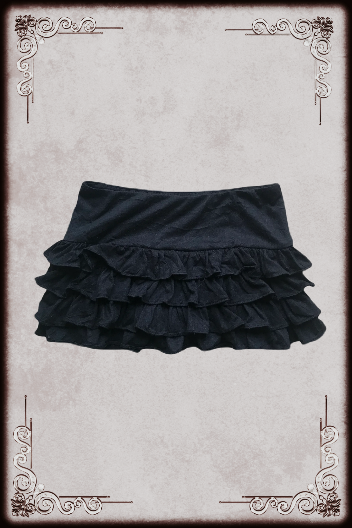 Black Ruffle Layered Mini Sukapan