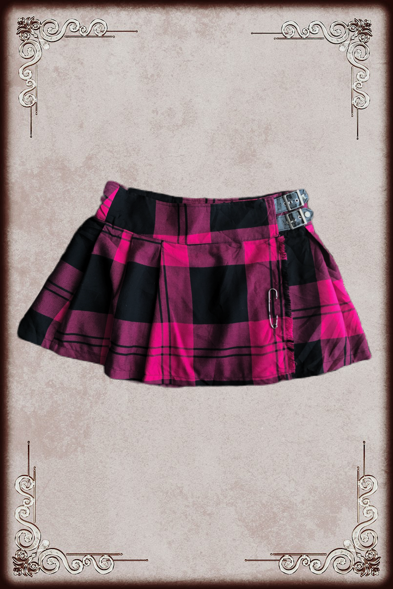 Super Lovers Pink Plaid Mini Skirt