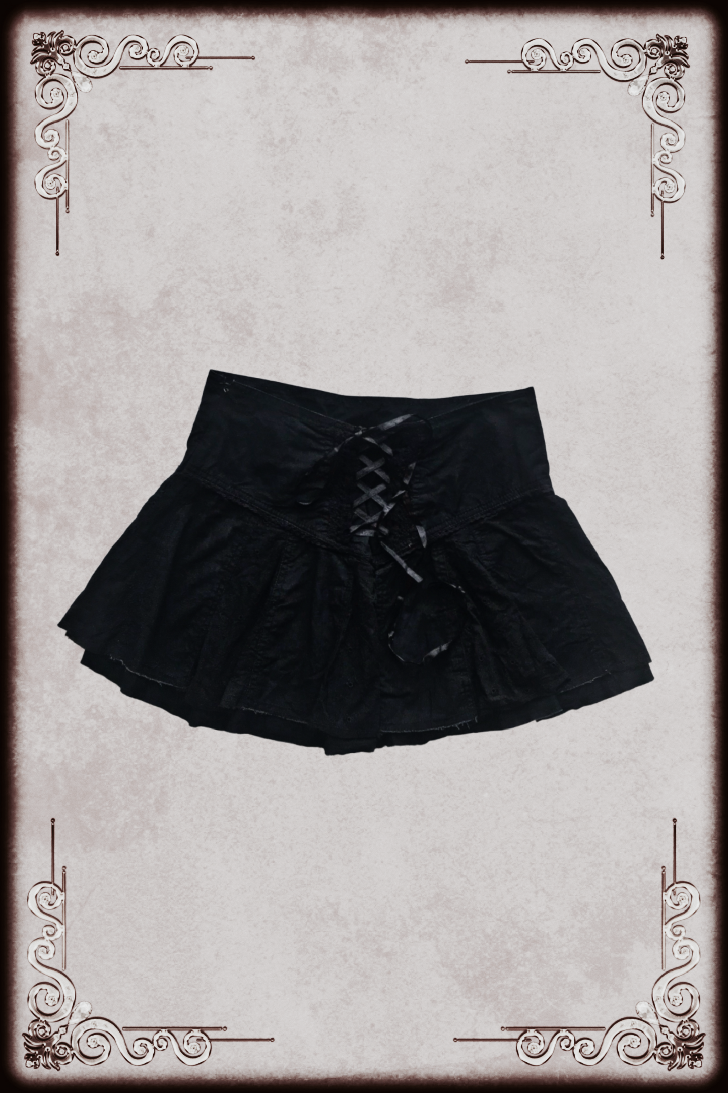 Cecil McBee Black Lace Up Skirt