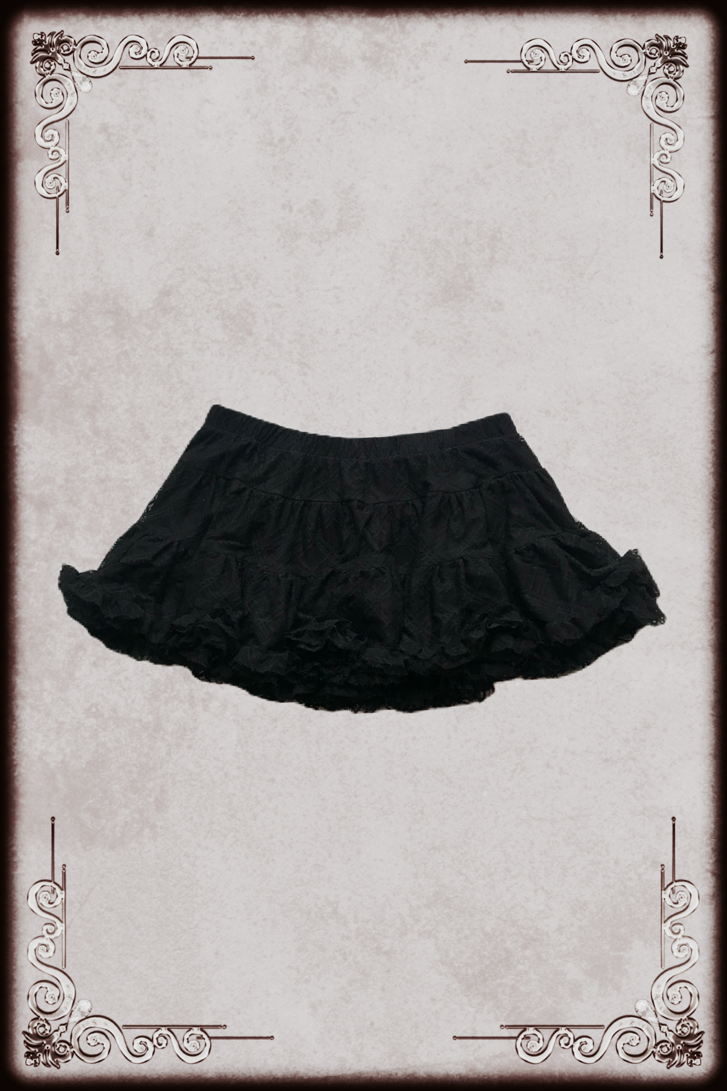 Black Plaid Print Ruffle Micro Mini Skirt