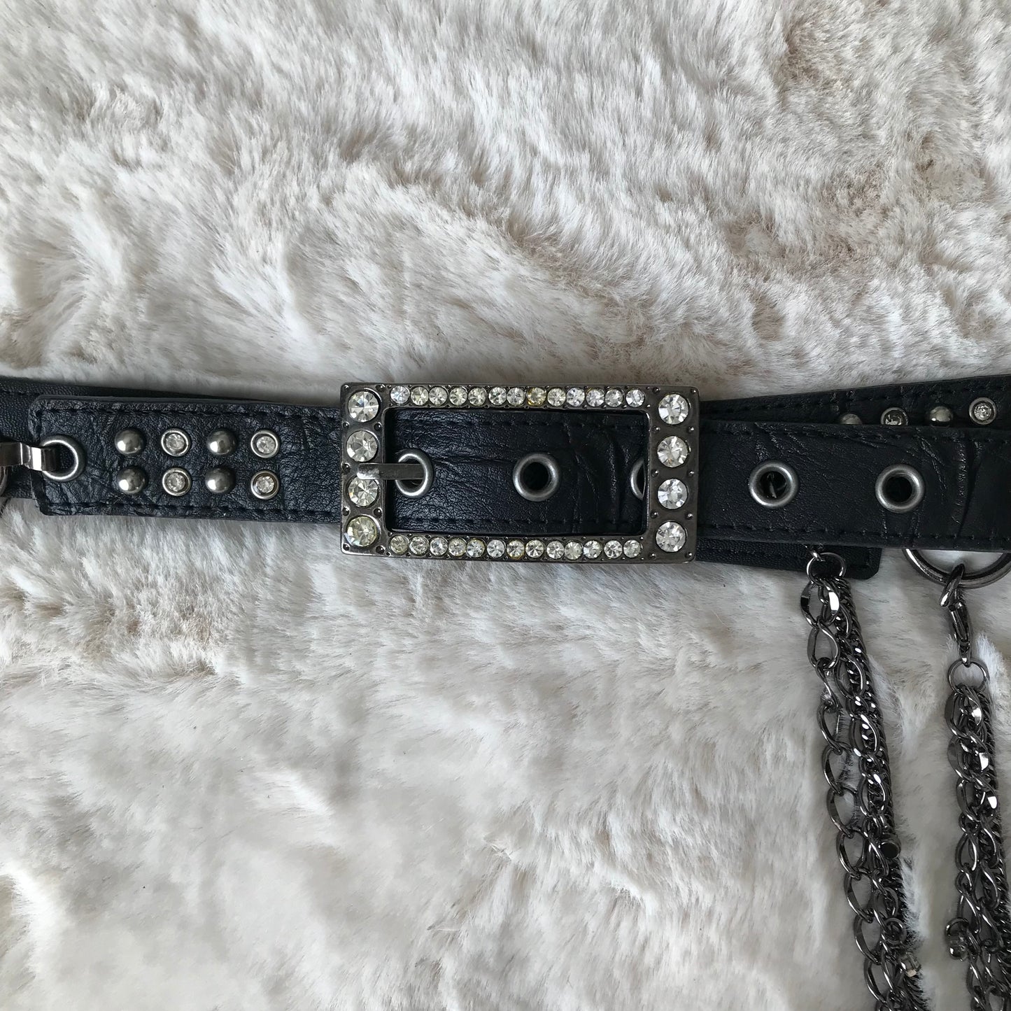 Black Chain Rhinestone Belt
