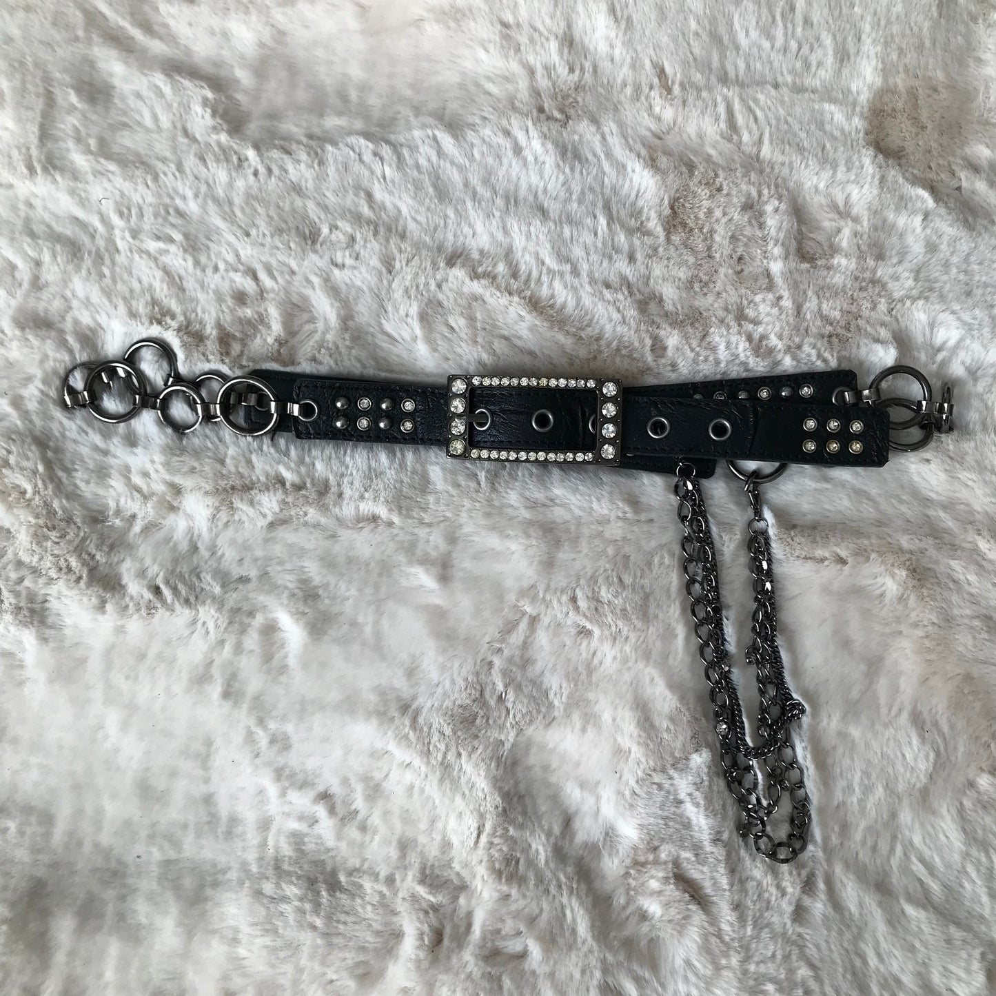 Black Chain Rhinestone Belt