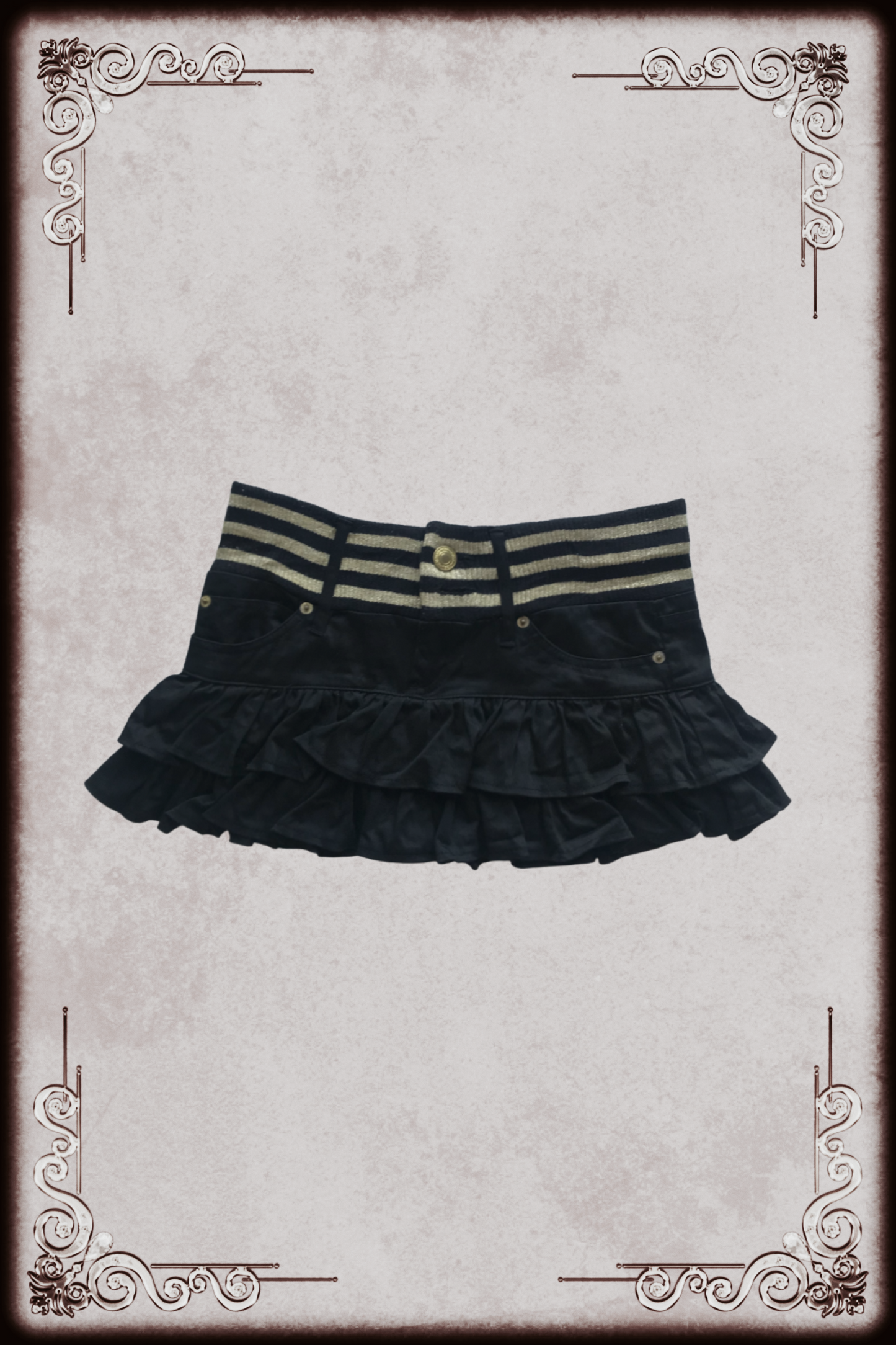 Black & Gold Glittery Micro Mini Skirt