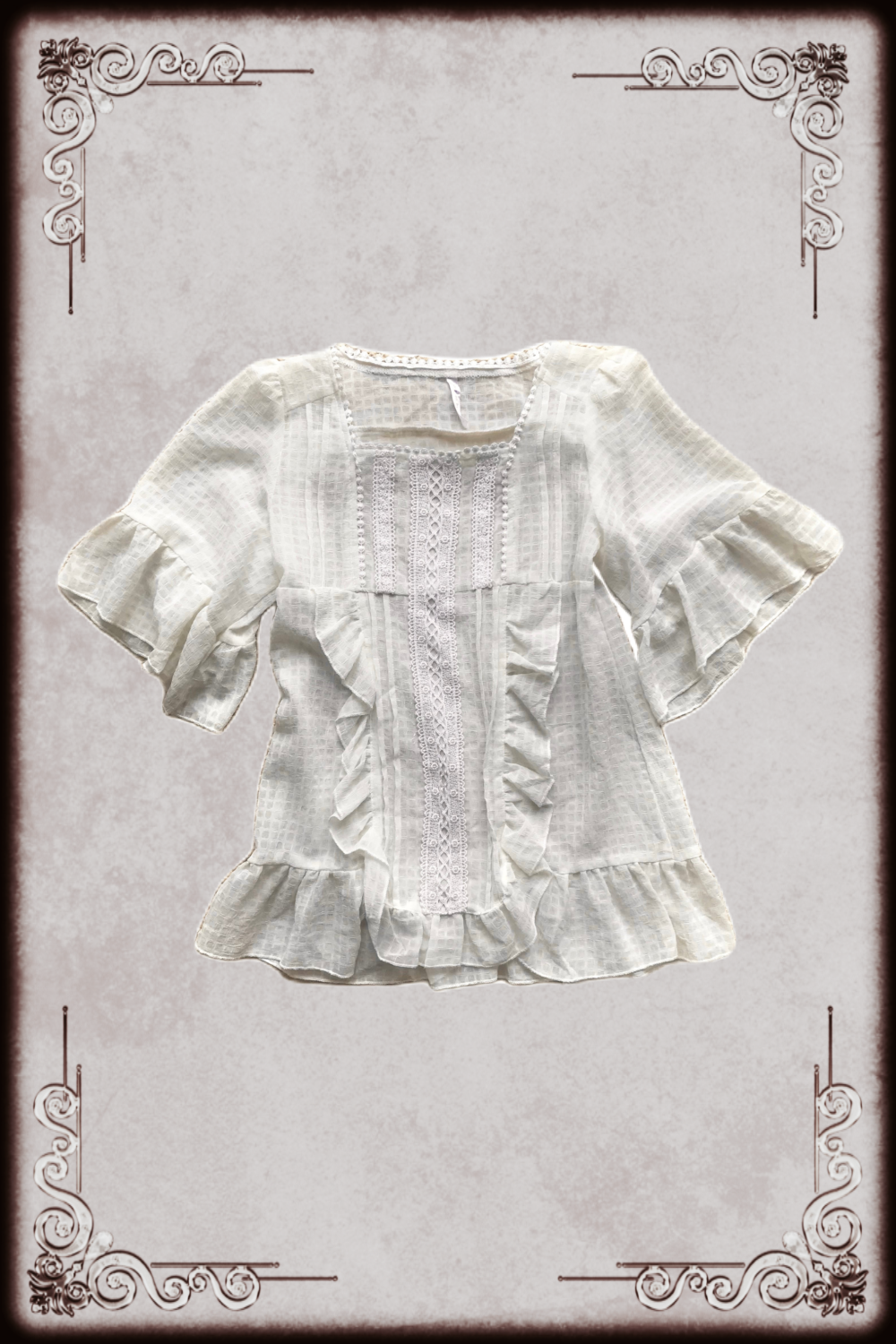 Off White Floaty Textured Top