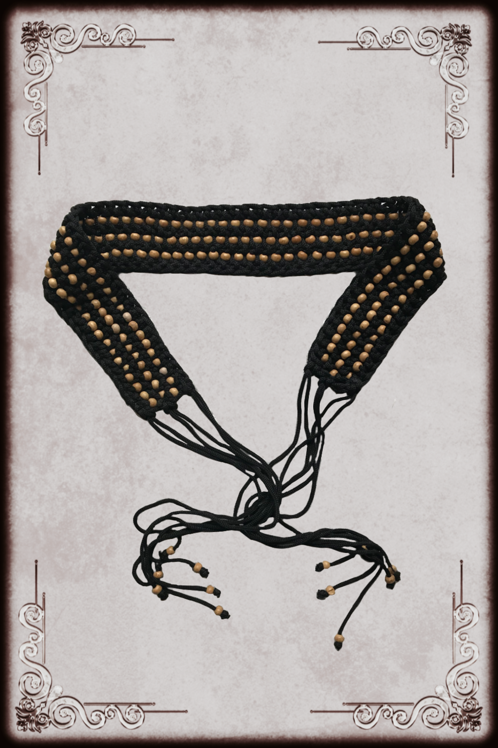 Woven Beaded Fabric Belt