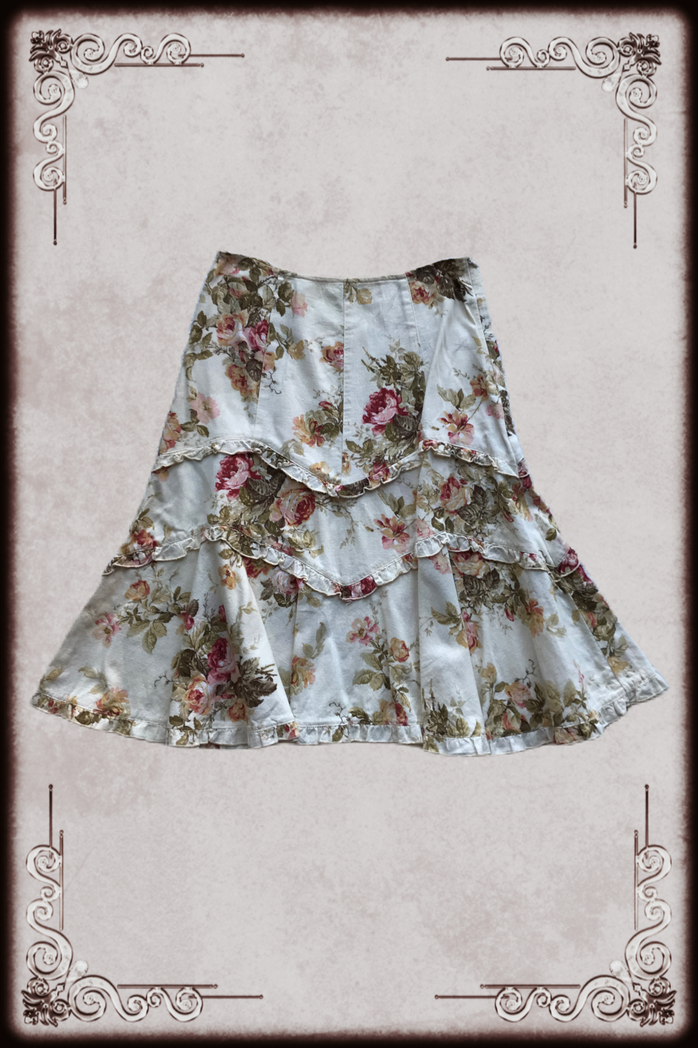 Off-white Floral Long Skirt