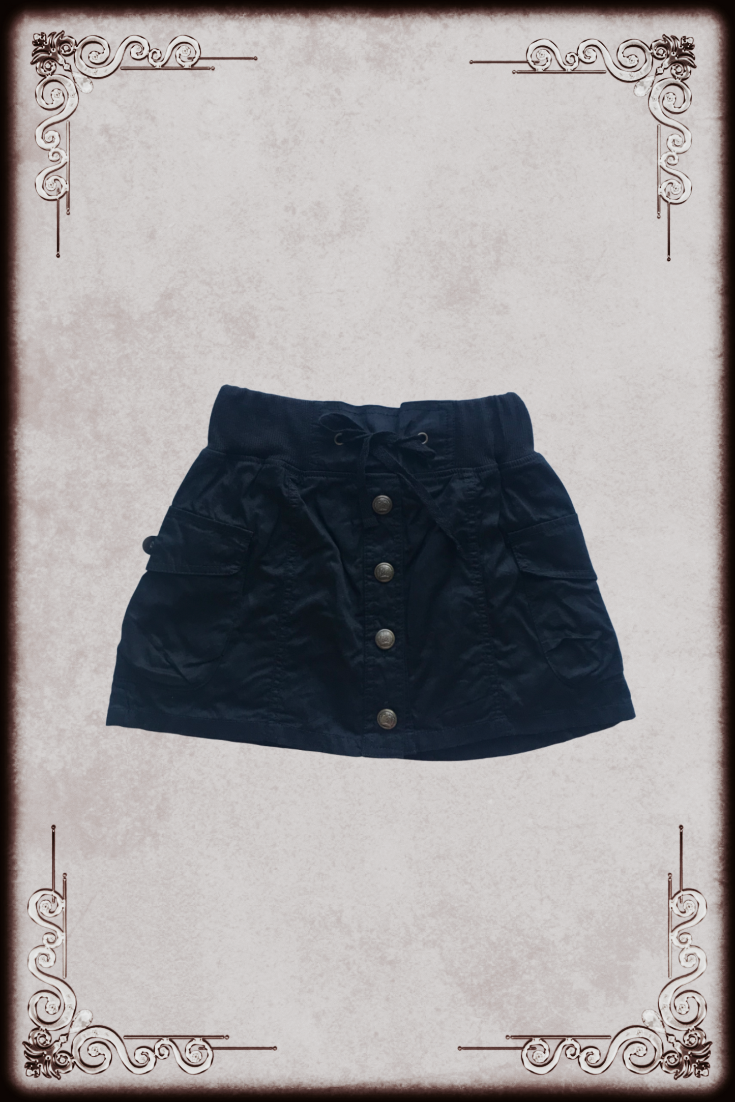 Black Button Down Cargo Skirt