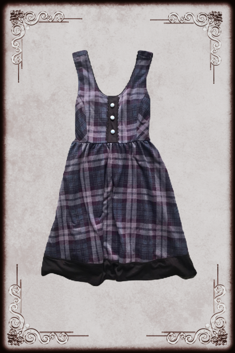 Brown & Plum Purple Plaid JSK Dress