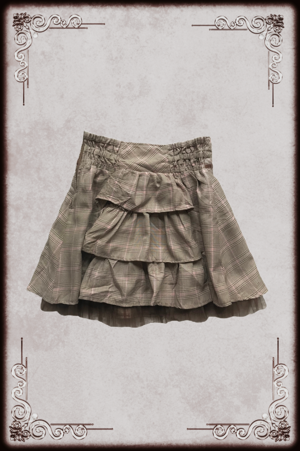 Tralala Brown & Pink Plaid Skirt