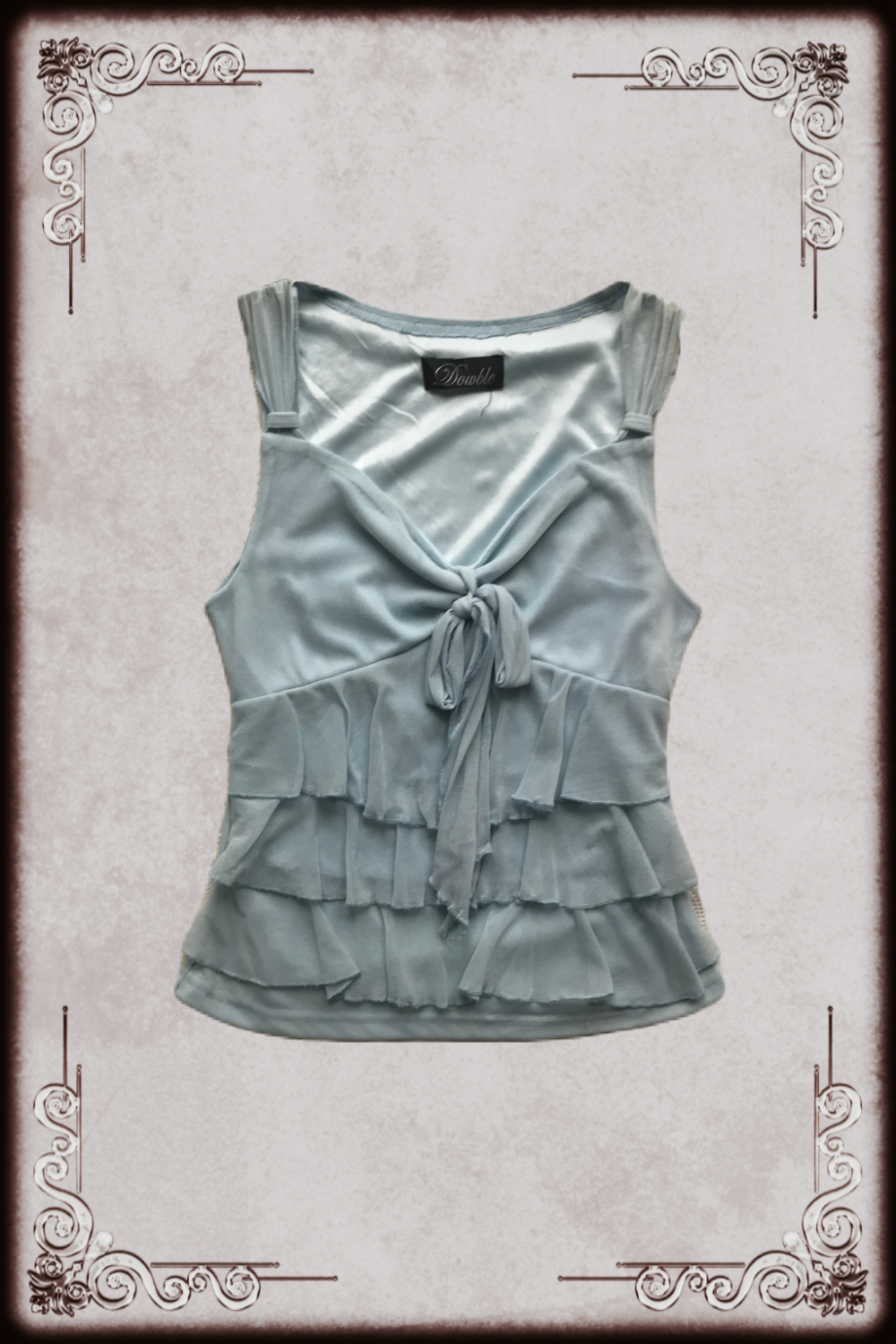 Pastel Blue Layered V Neck Top