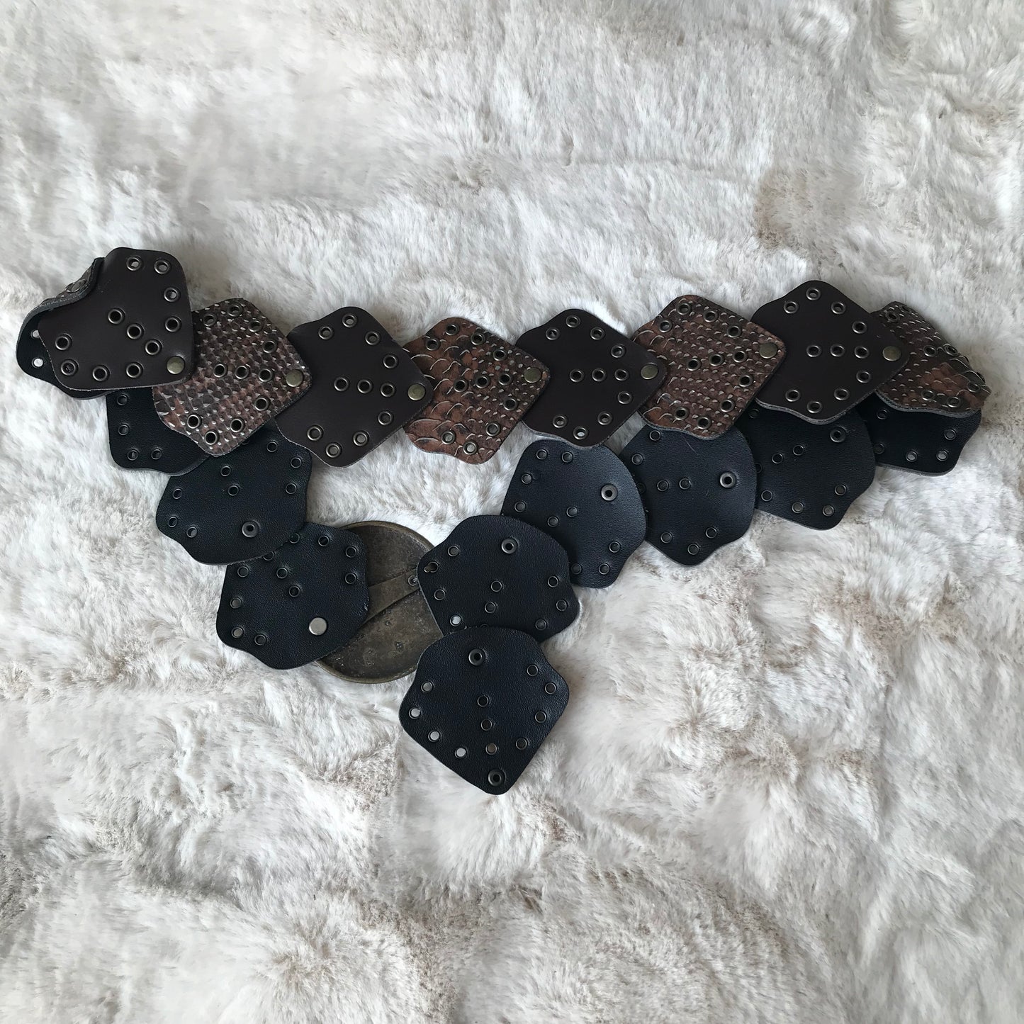 Brown Snake Pattern Disc Belt