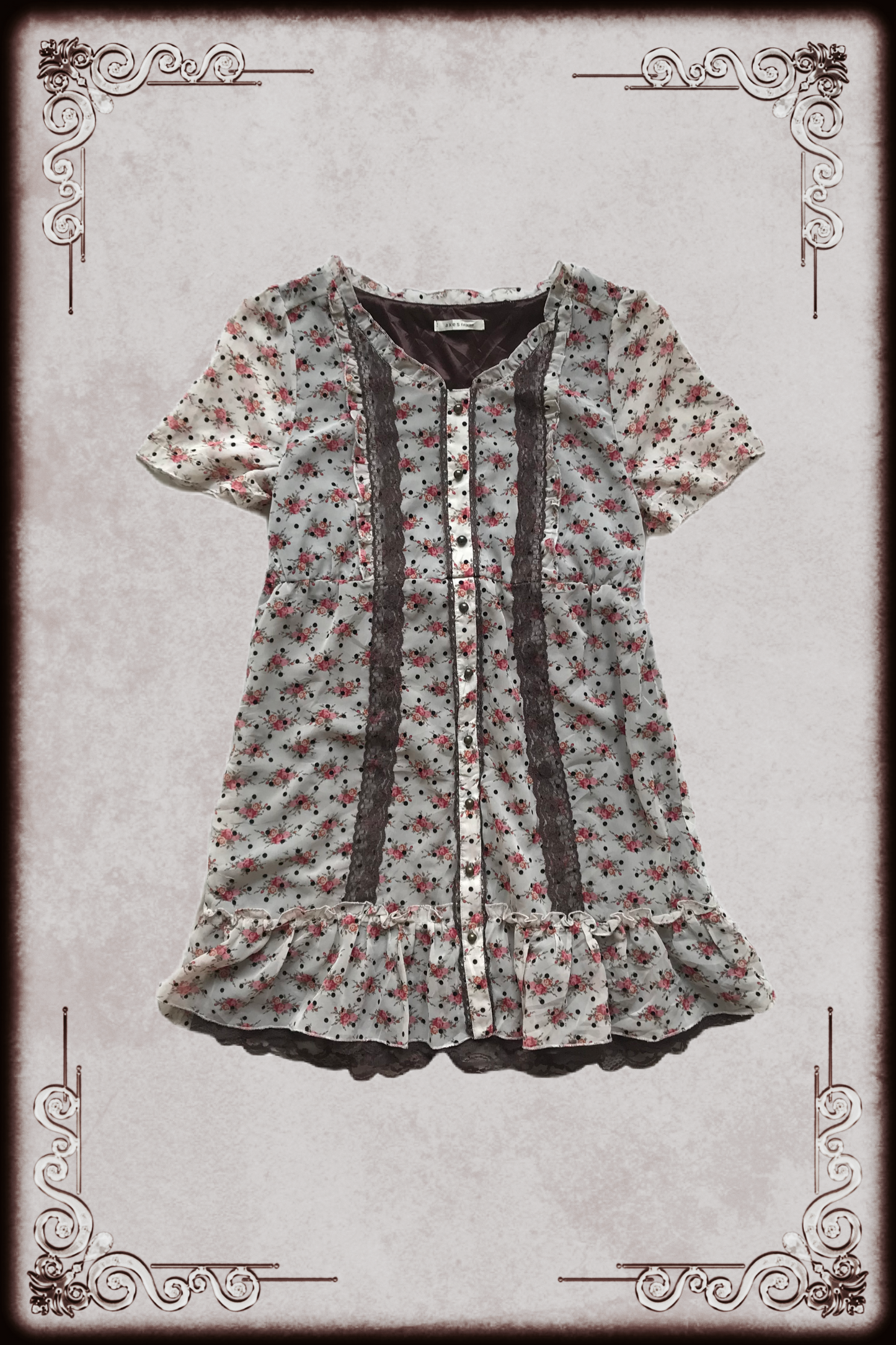 Axes Femme Brown Layered Floral Dress