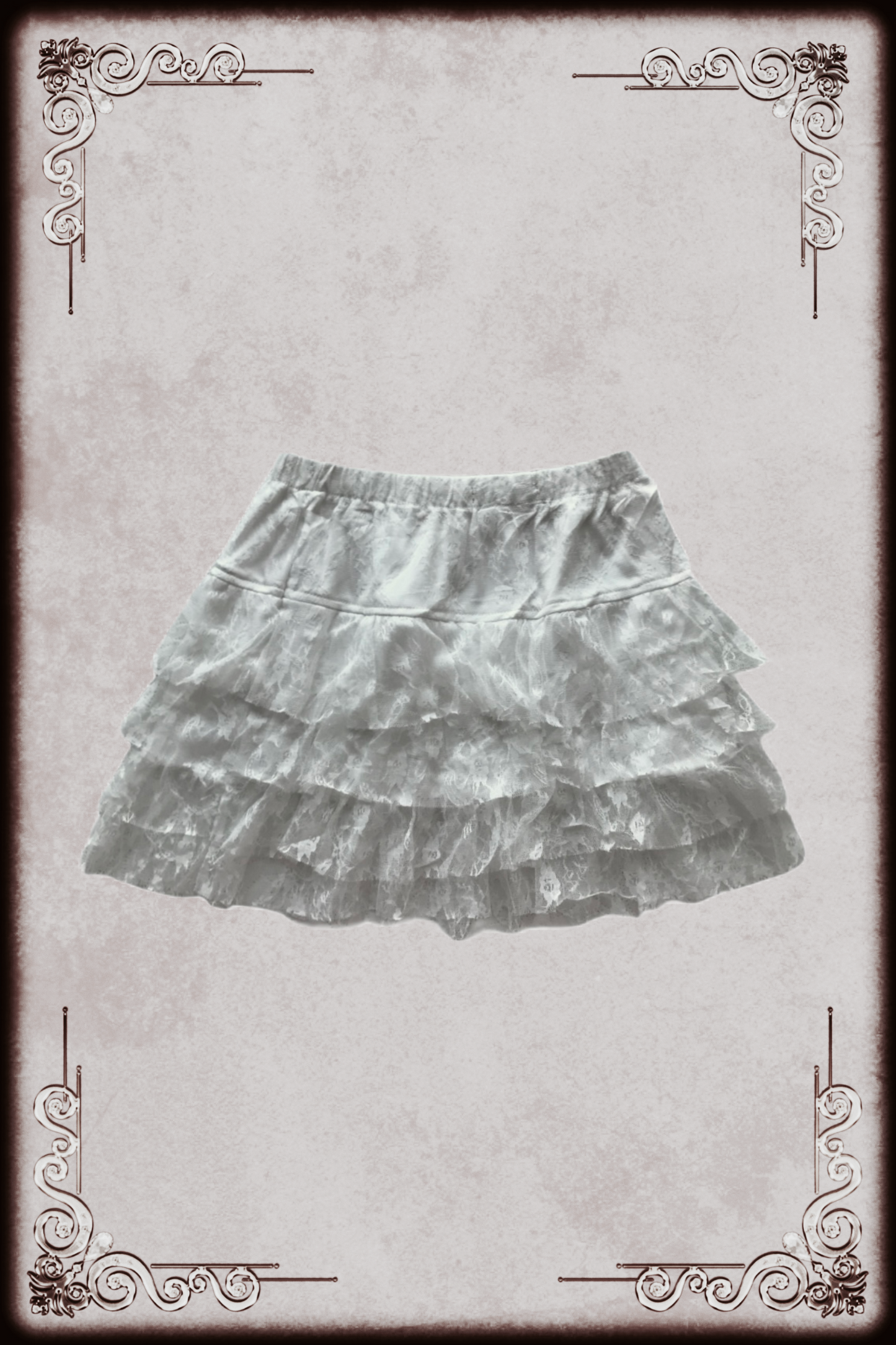 Off White Mesh Lace Skirt