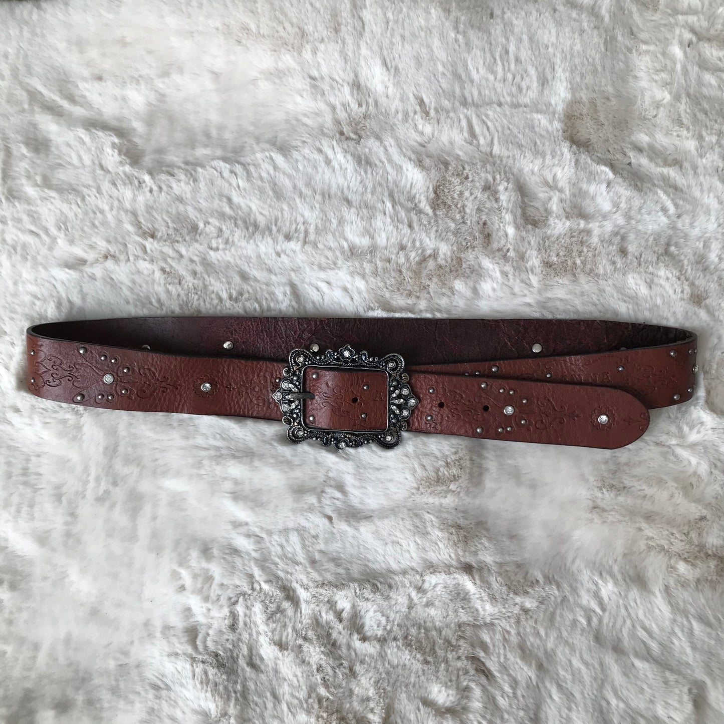 Brown & Silver Rhinestone Belt