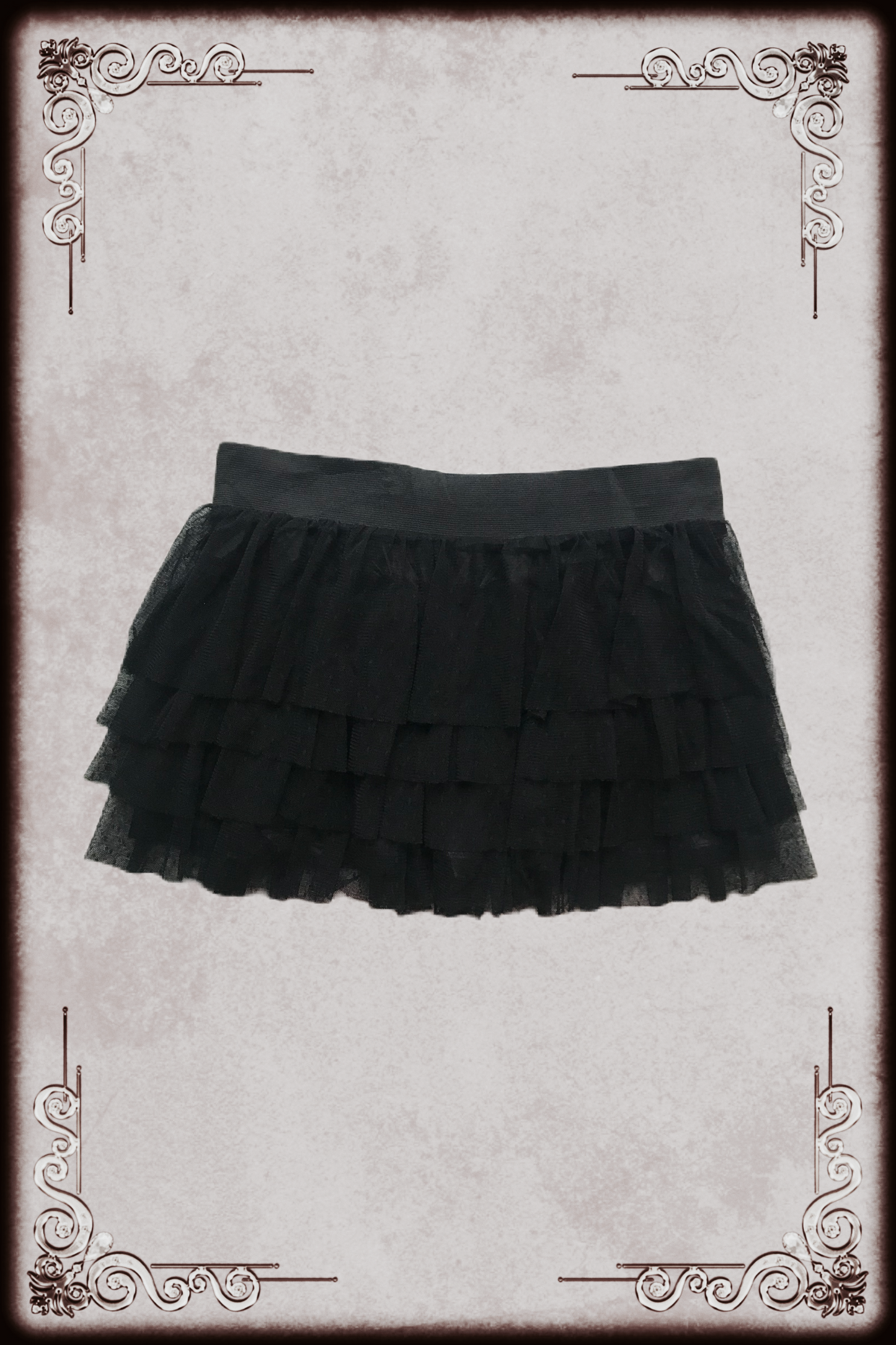 Black Mesh Dotted Lace Mini Skirt