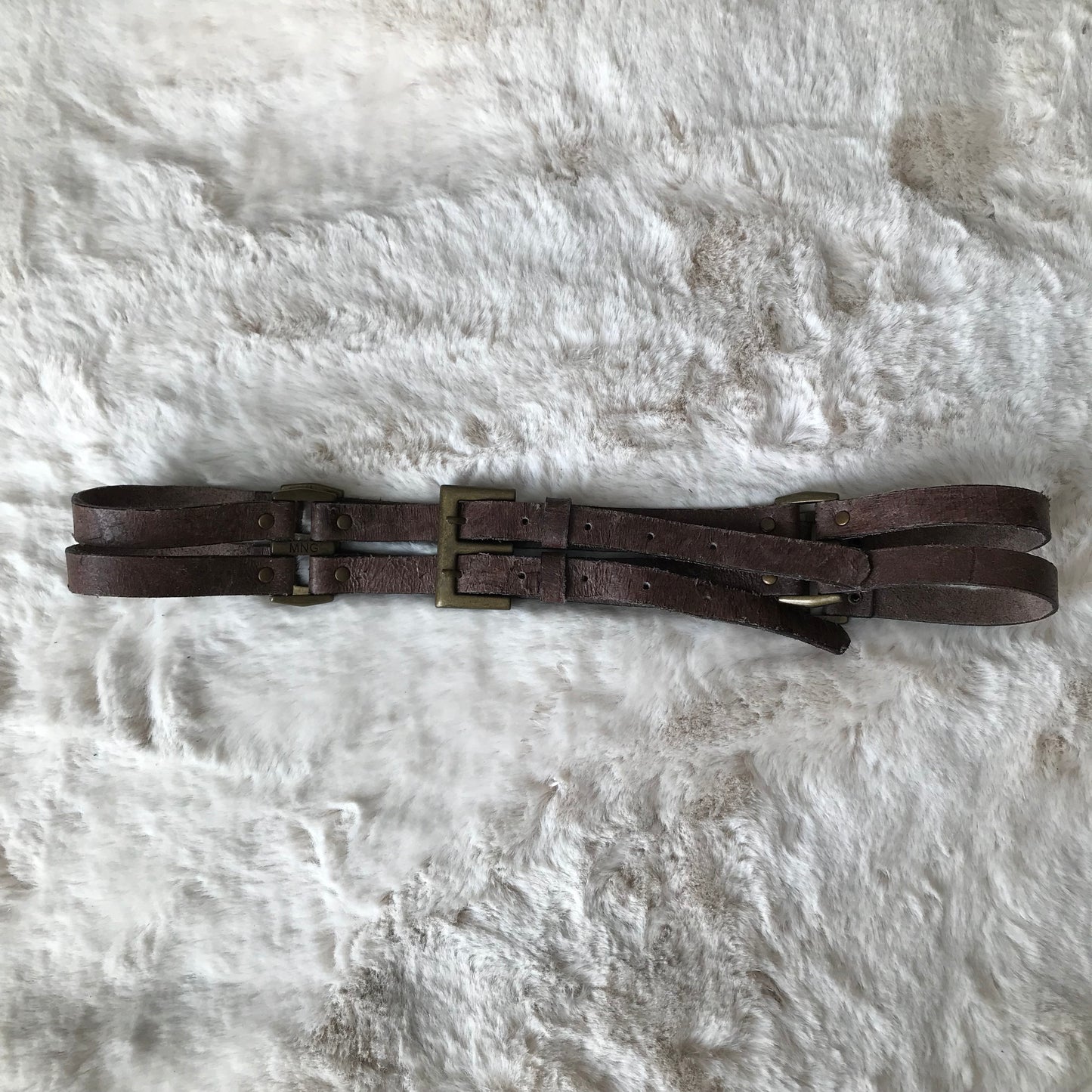 Brown Strap Brass Buckle Belt