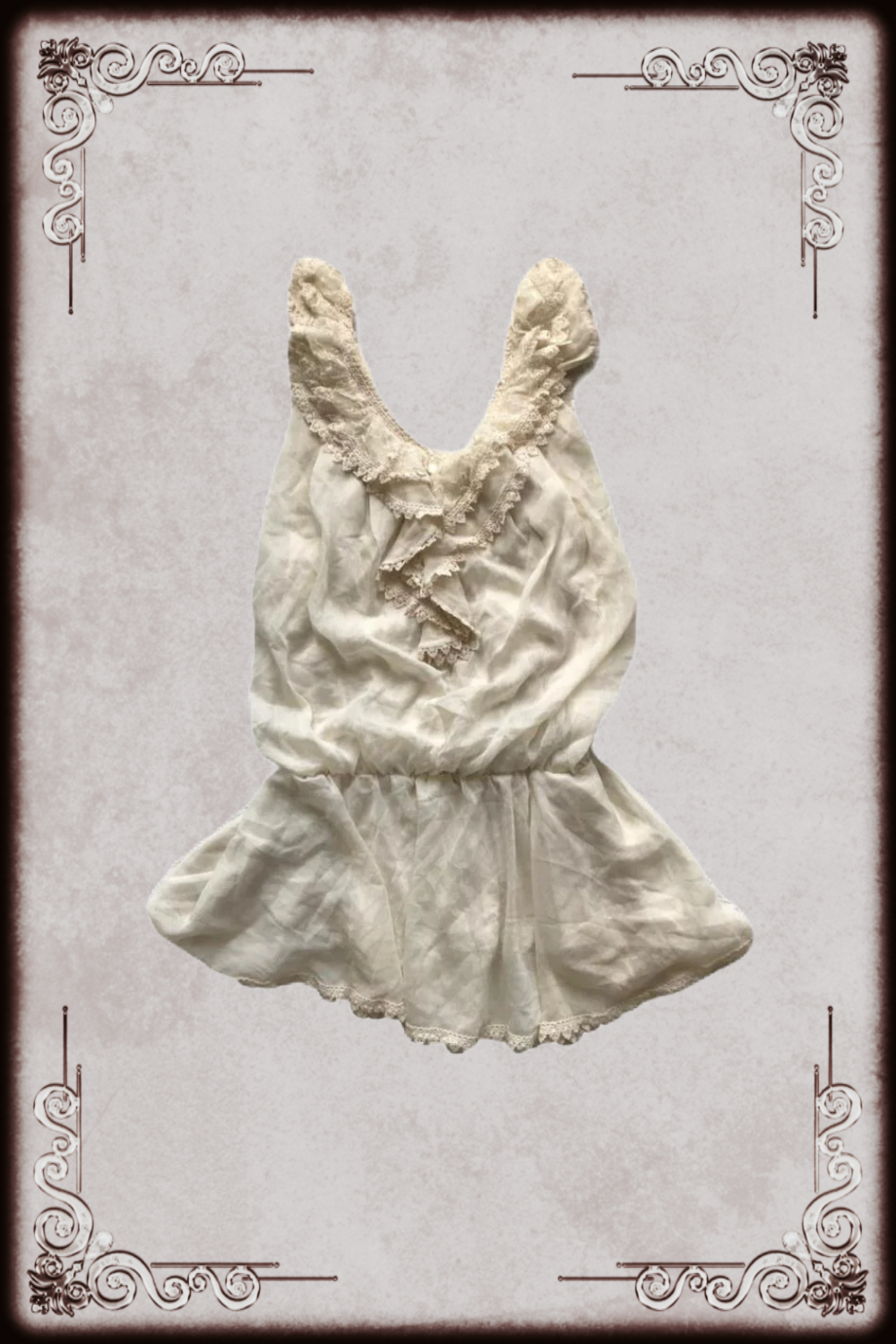 Cream Gathered Dress