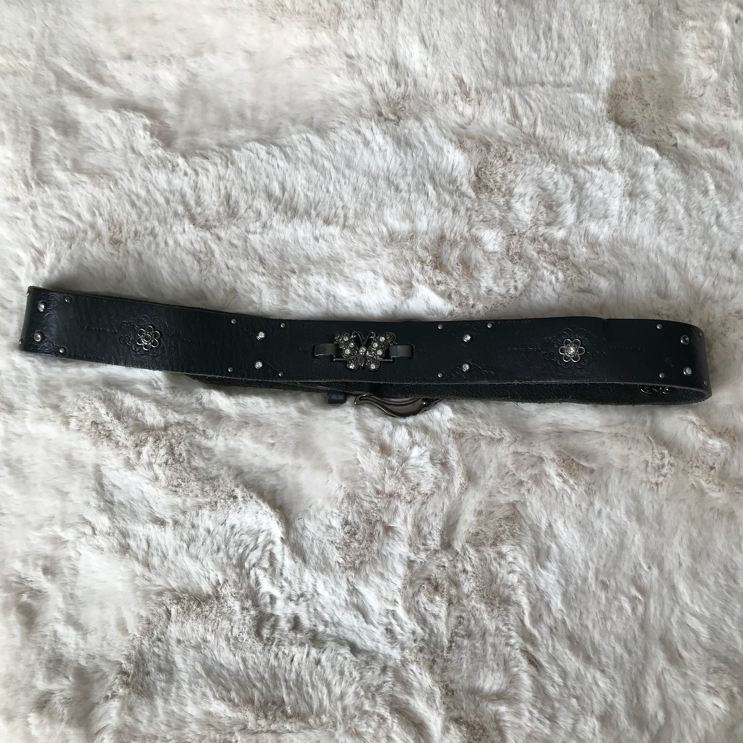 Black Butterfly Rhinestone Belt