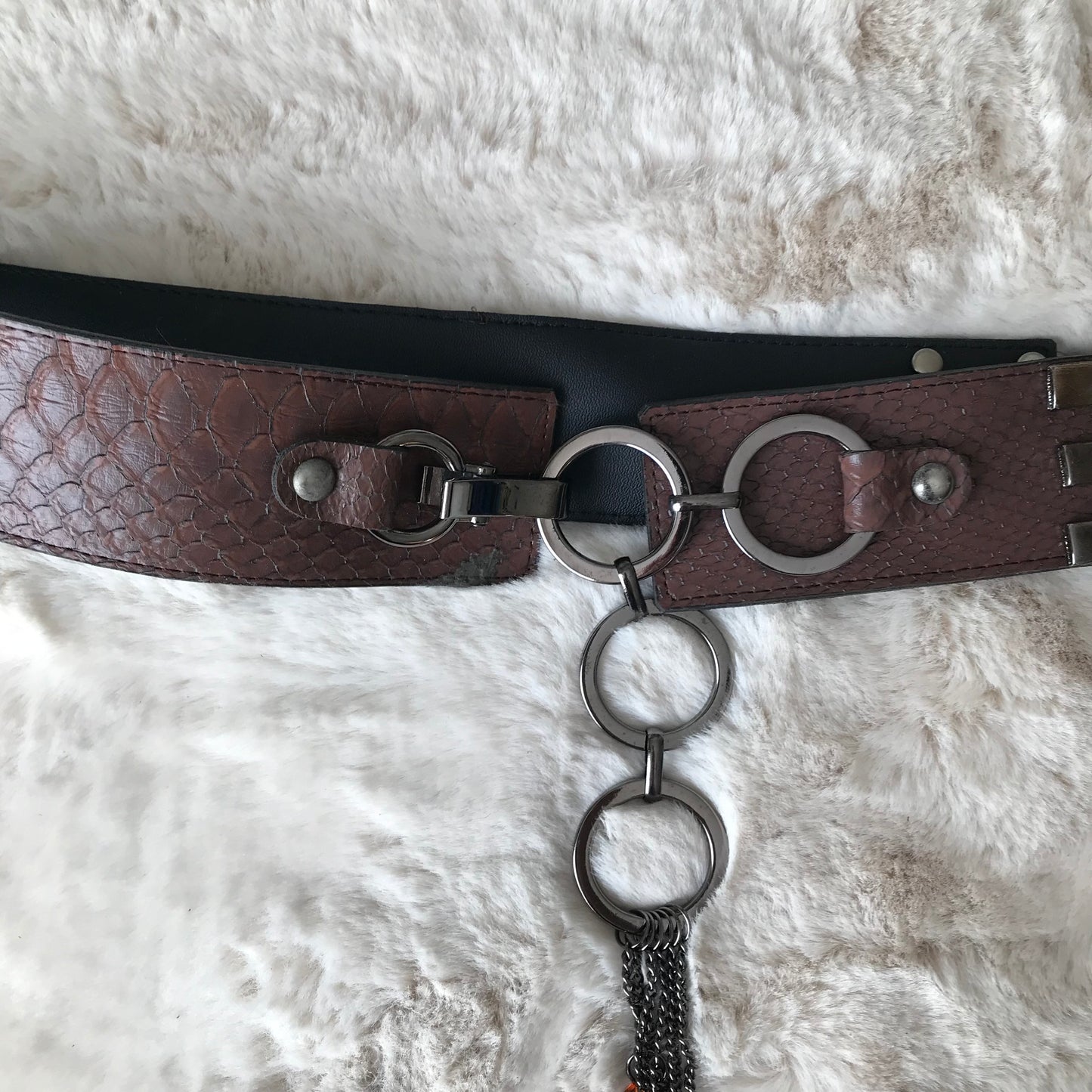 Brown Gem Tassel Chain Belt