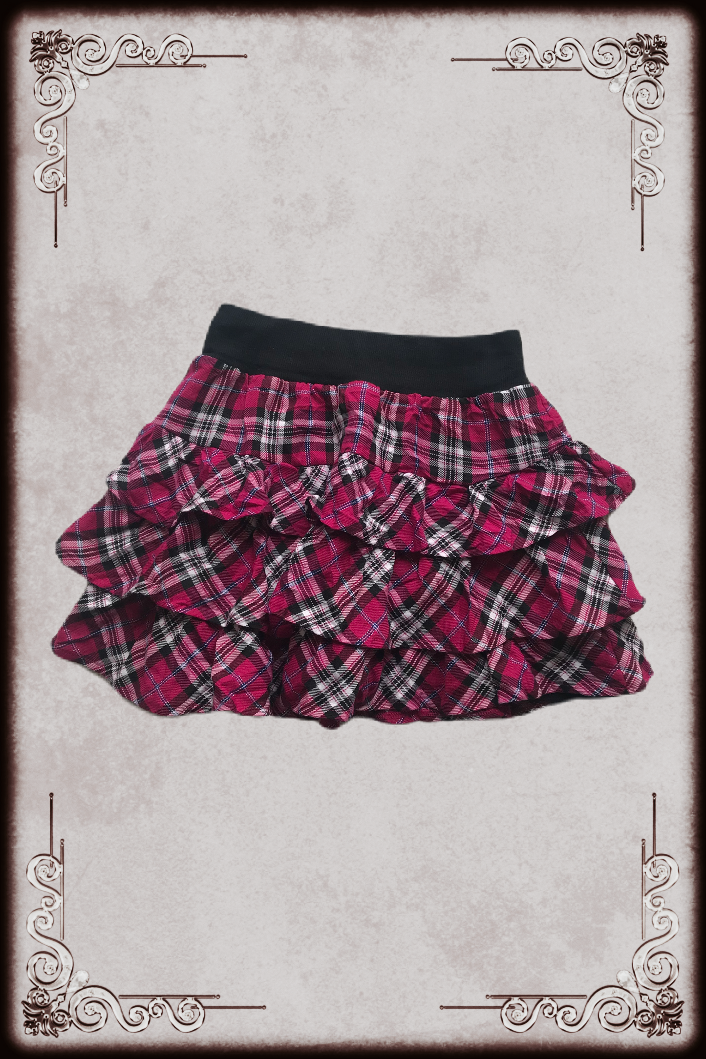 Glitter Hot Pink & Black Plaid Skirt