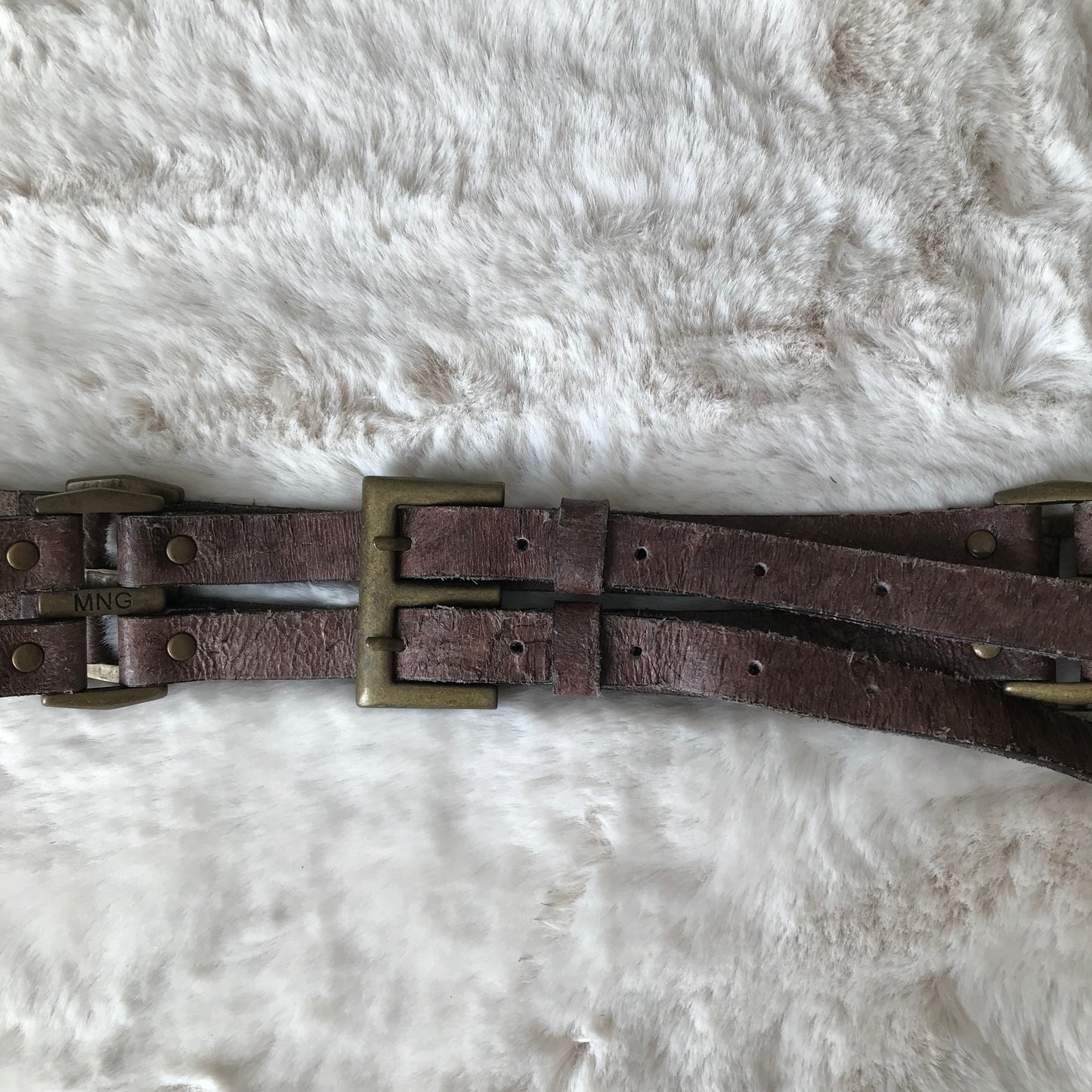 Brown Strap Brass Buckle Belt