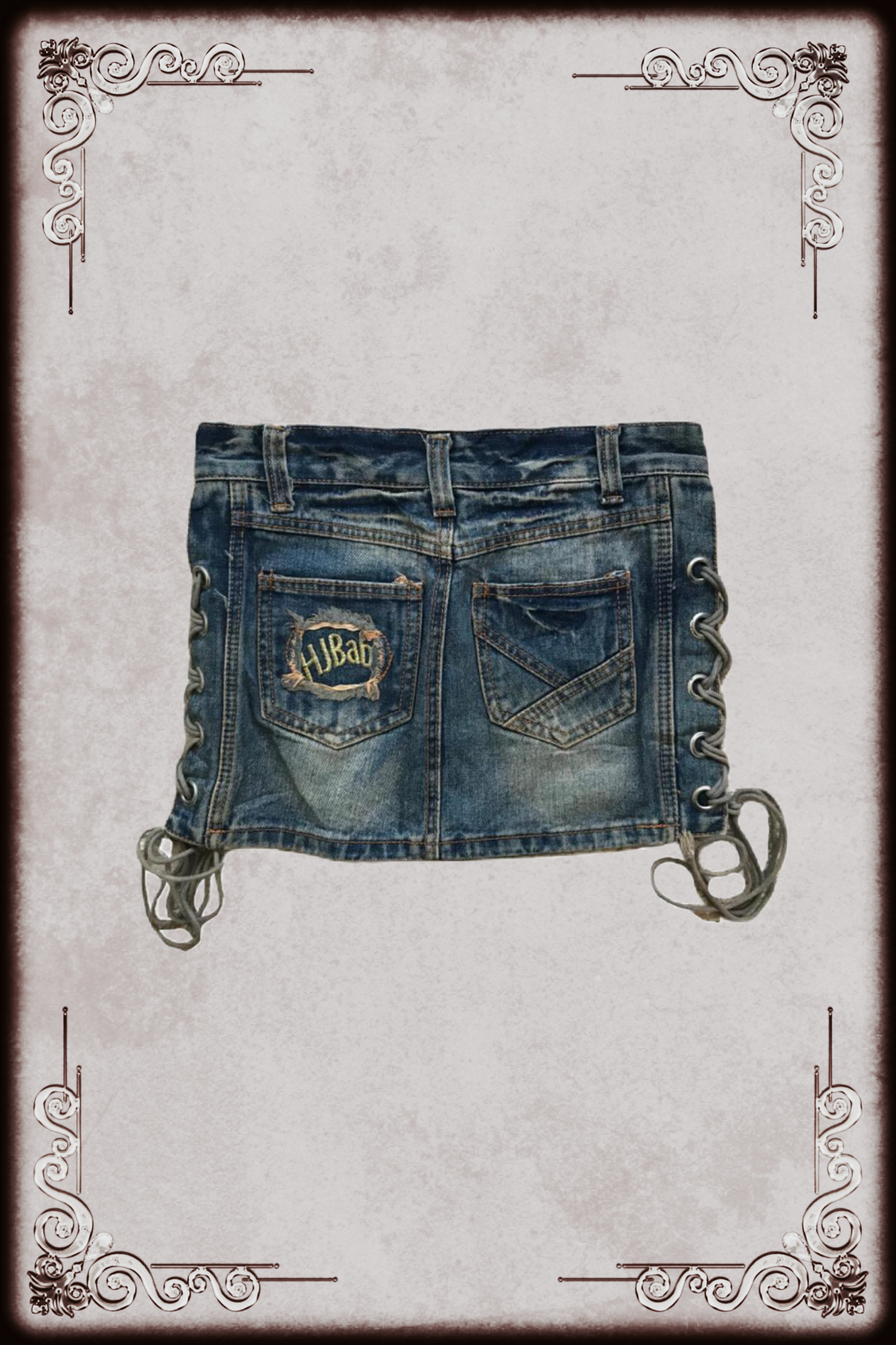 Lace Up Denim Mini Skirt