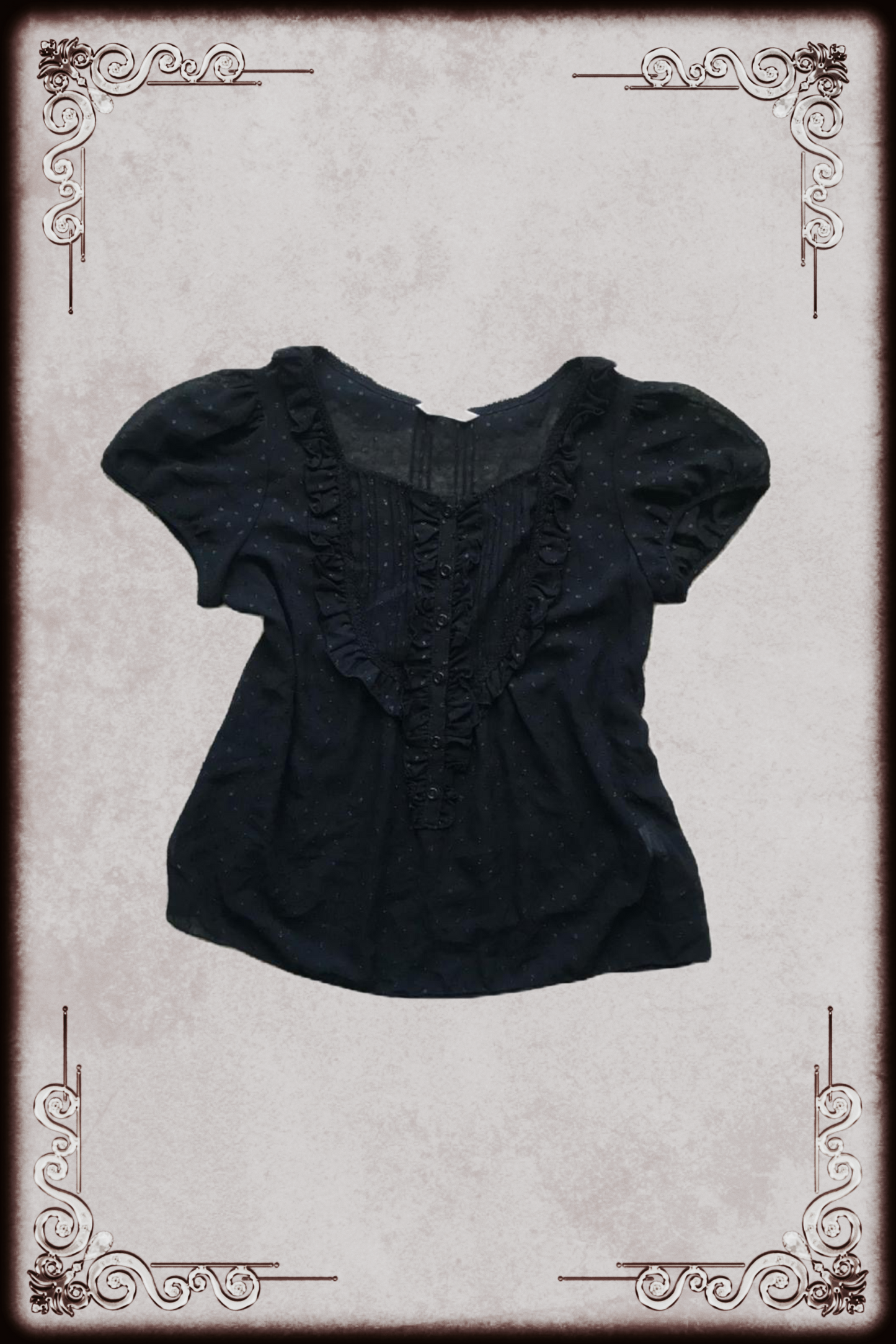 L’est Rose Black Sheer Blouse
