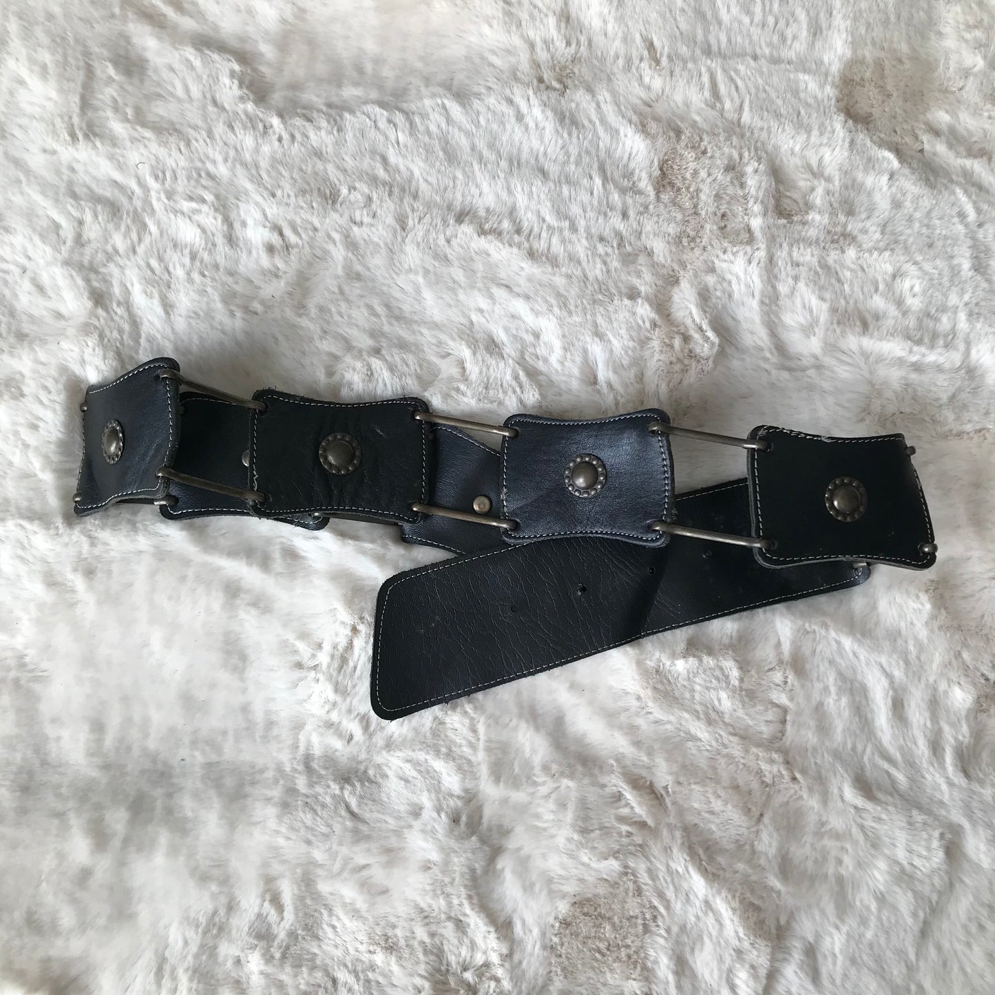 Black Leather Statement Belt
