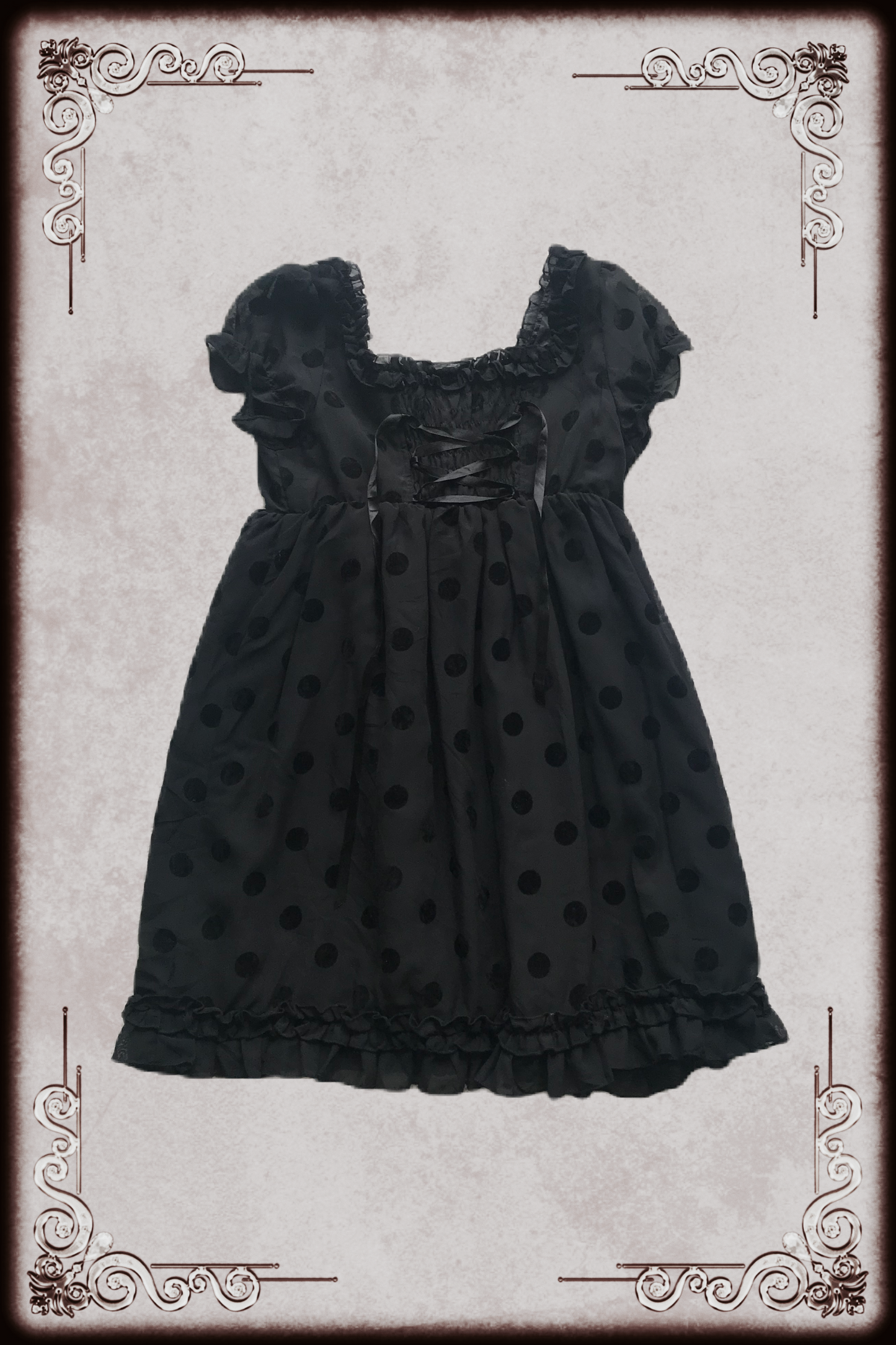 Tralala Bow & Lace Up Polka Dot Babydoll Dress