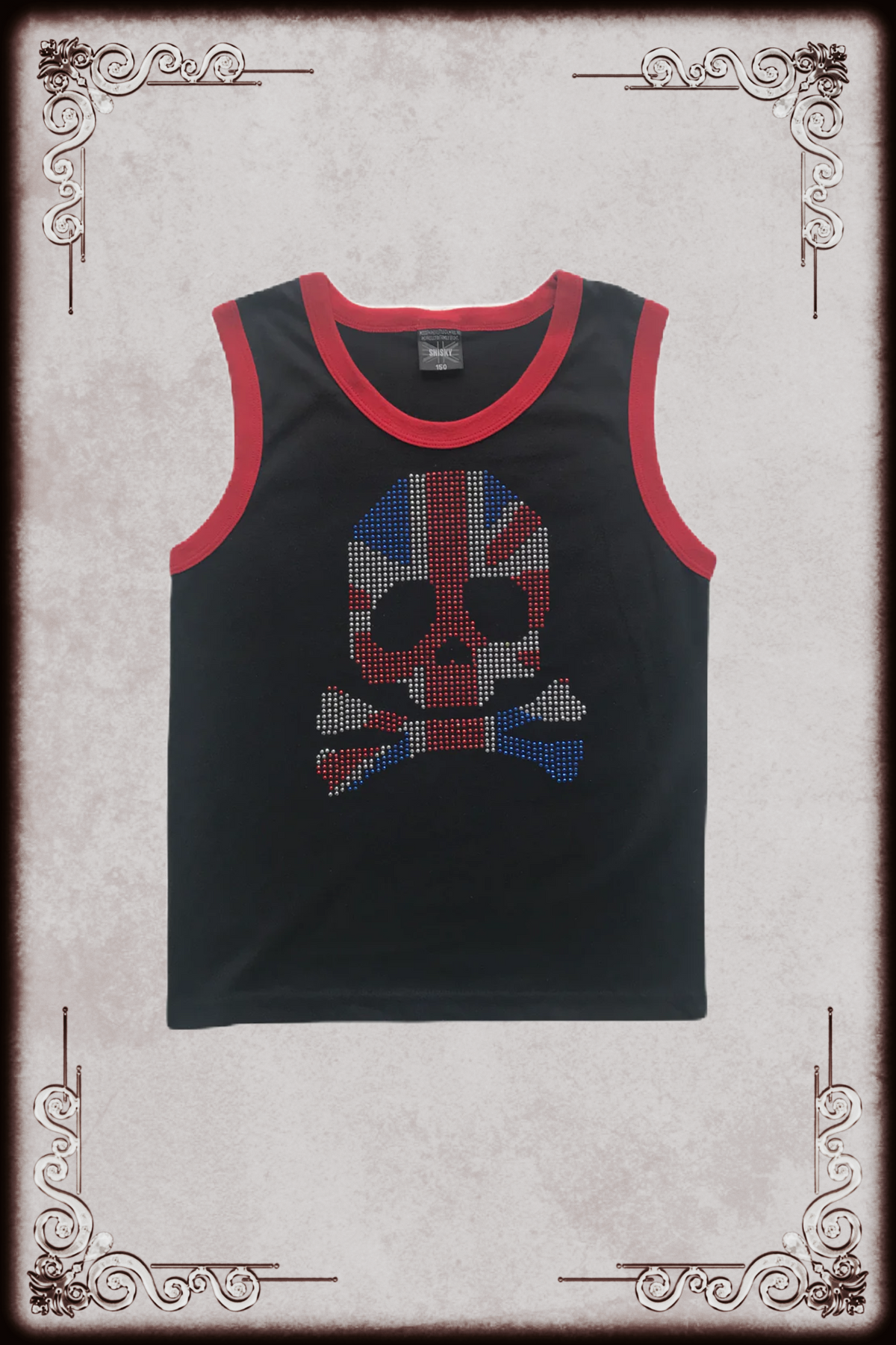 Rhinestone Skull Flag Tank