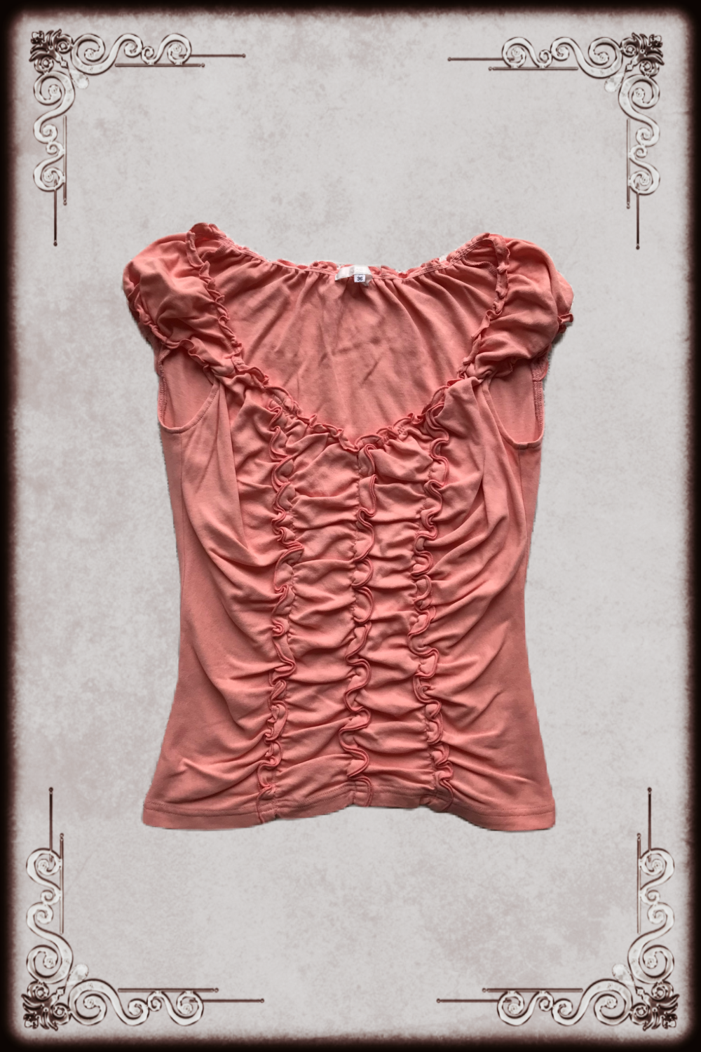 Coral Pink Ruched Top