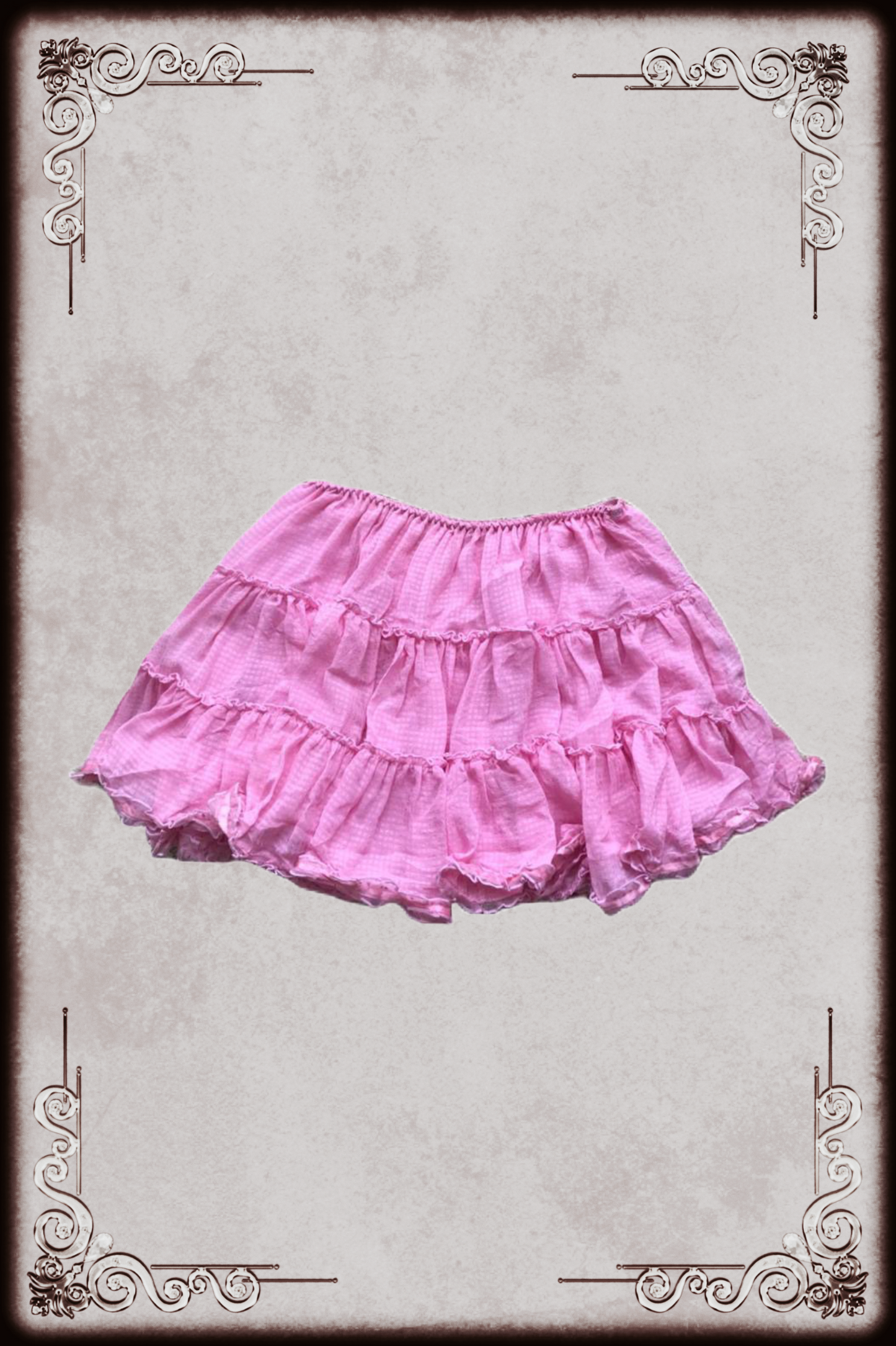 Bright Pink Textured Ruffle Skirt