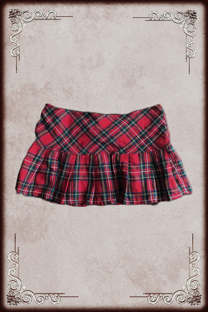 Red Plaid Micro Mini Skirt