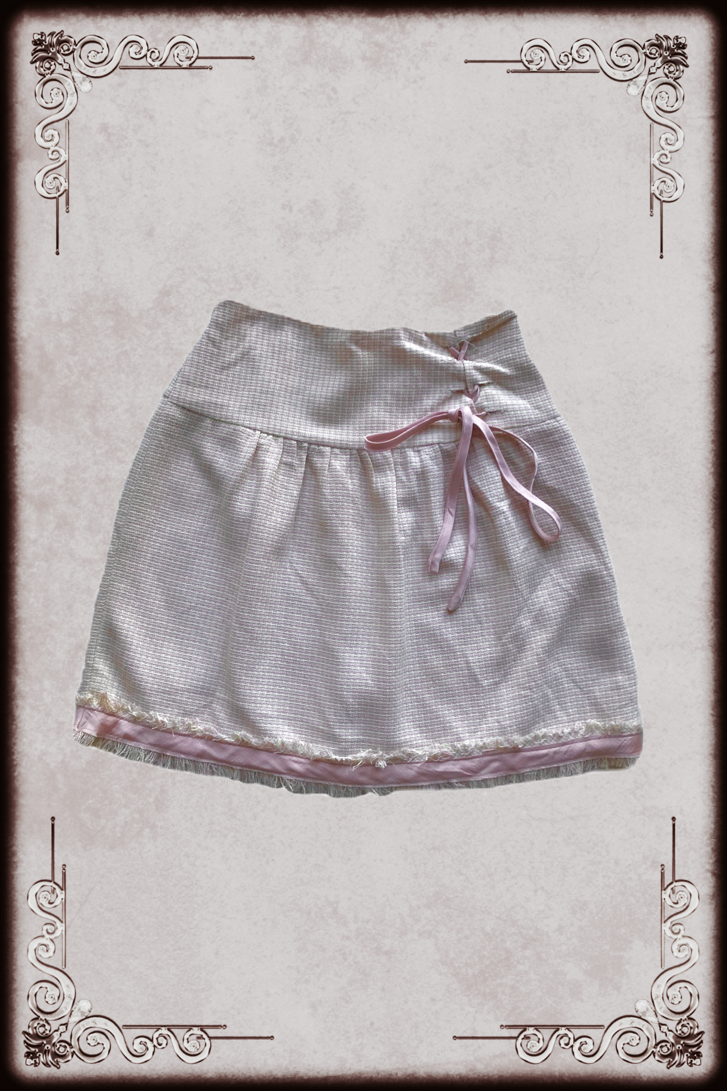 Textured Pastel Mid Length Skirt