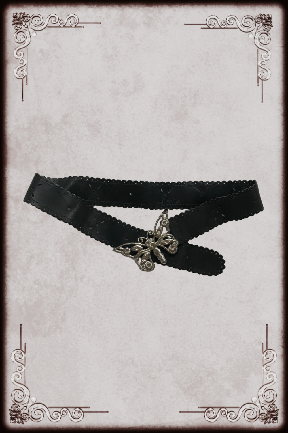 Black & Silver Butterfly Waist Belt