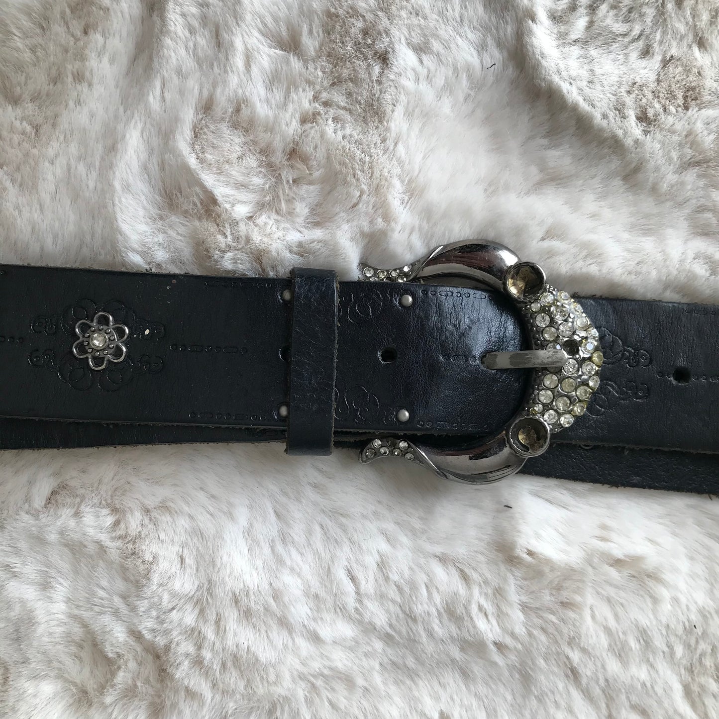 Black Butterfly Rhinestone Belt