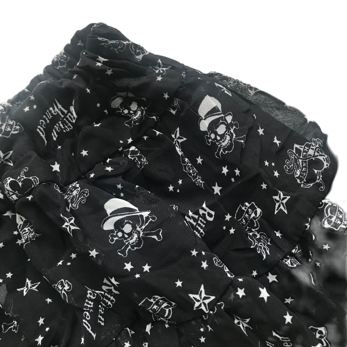 Skull Pattern Black & White Ruffle Skirt
