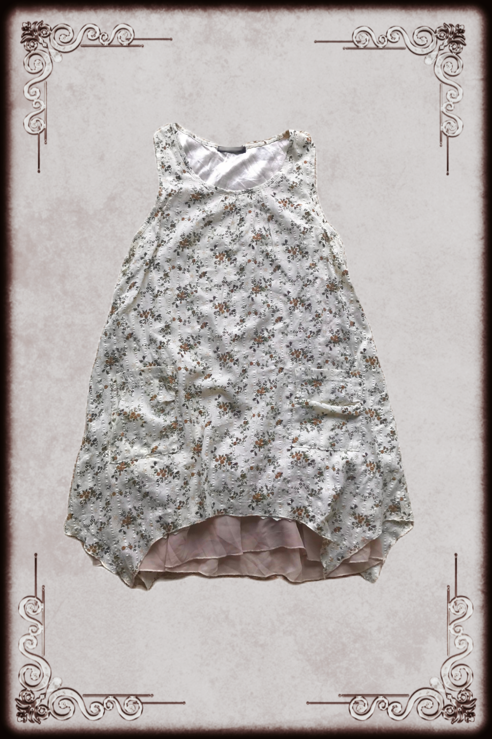 Off white Floral Sleeveless Dress
