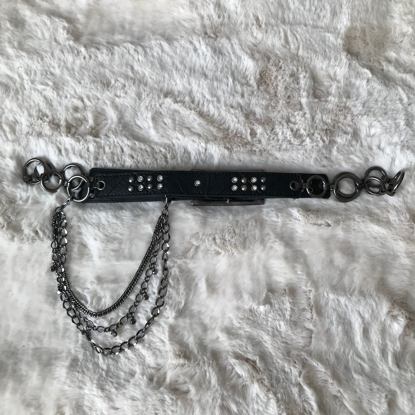 Black Chain Rhinestone Belt