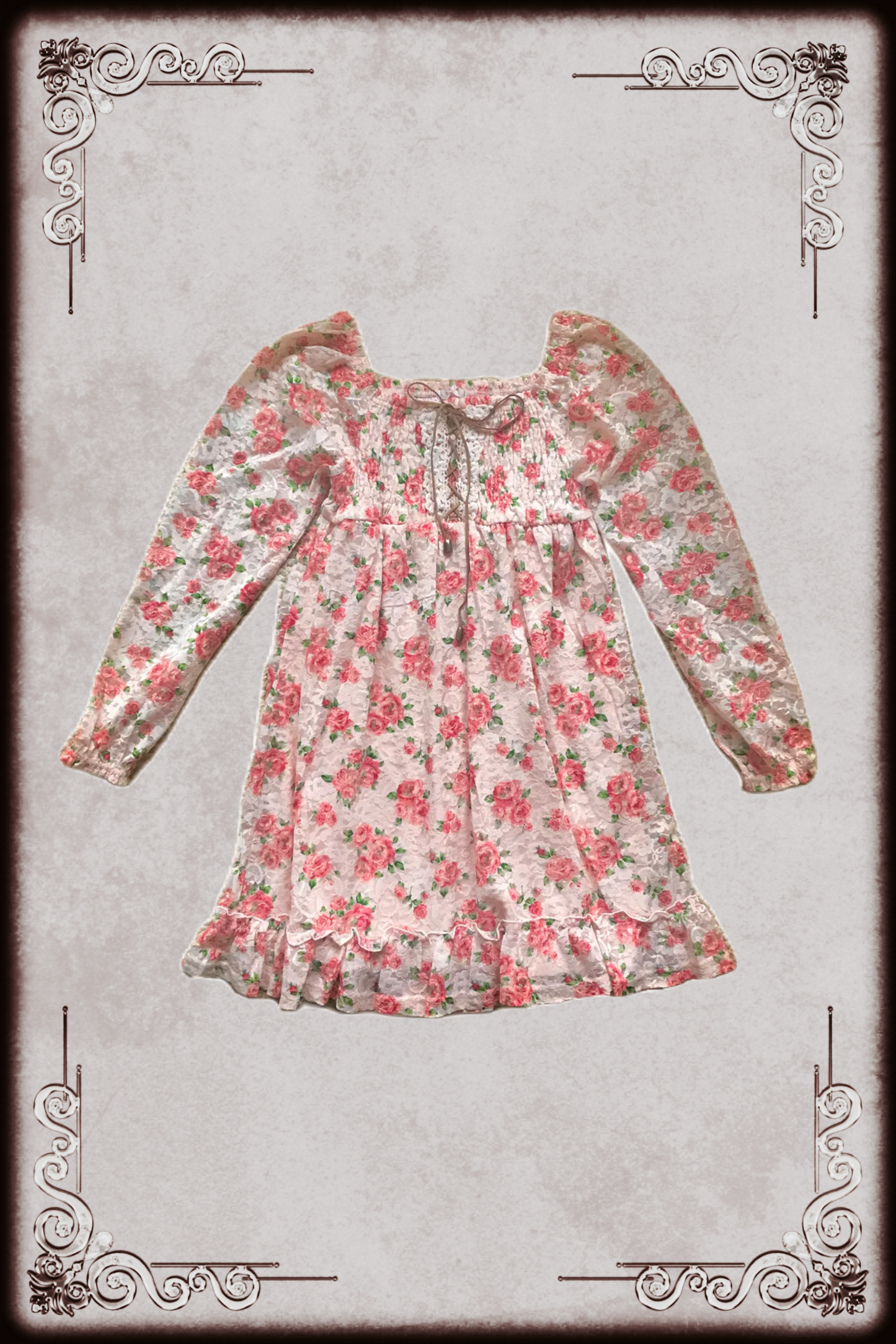 Baby Pink Floral Lace Dress