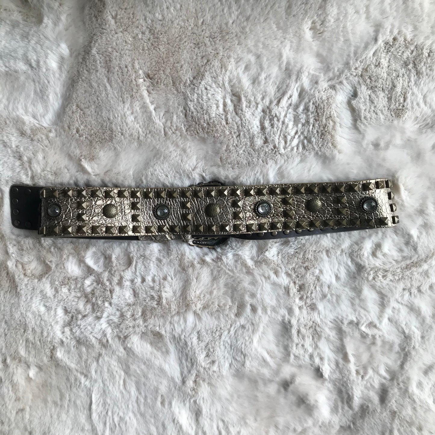 Heavy Duty Leather Rhinestone Studded Belt