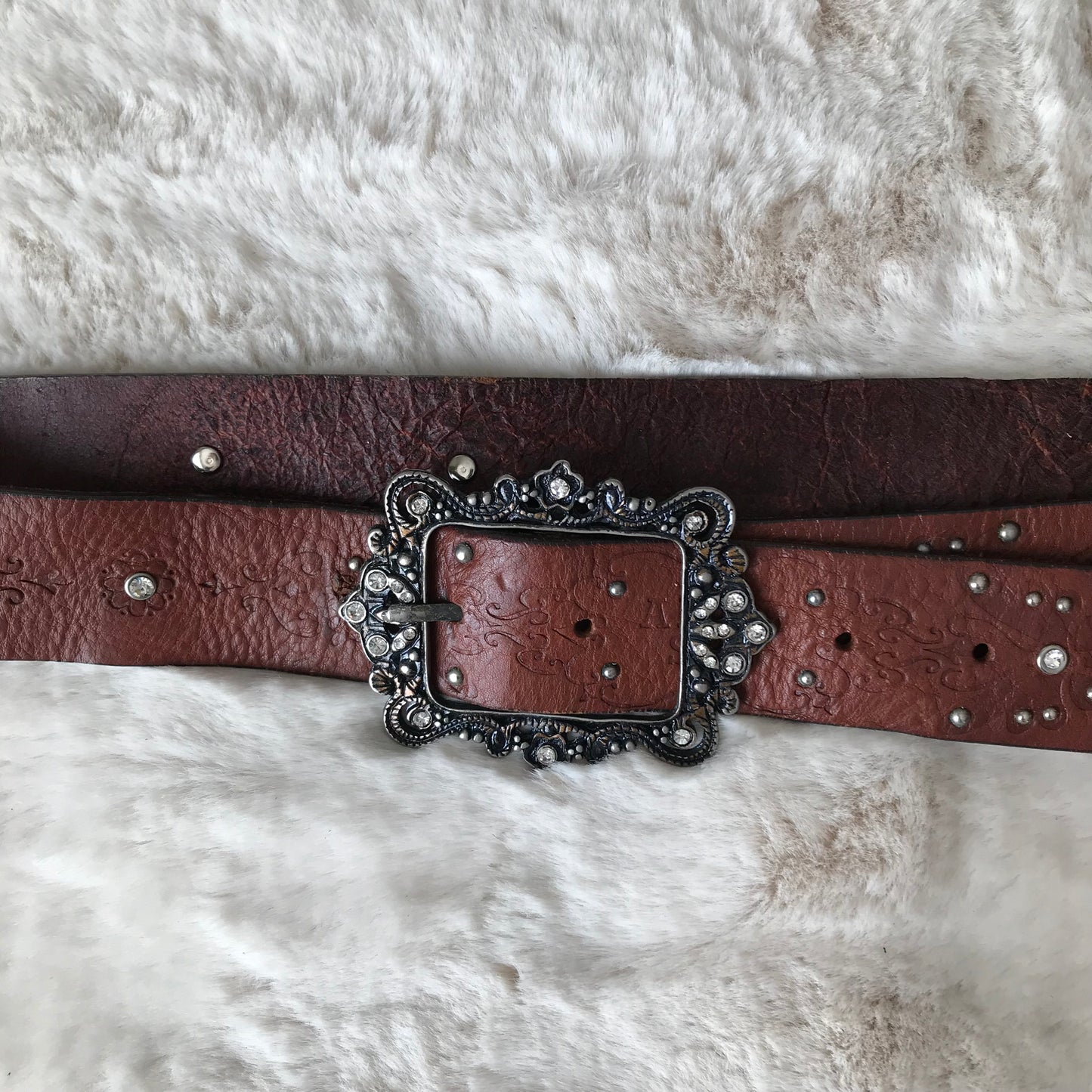 Brown & Silver Rhinestone Belt